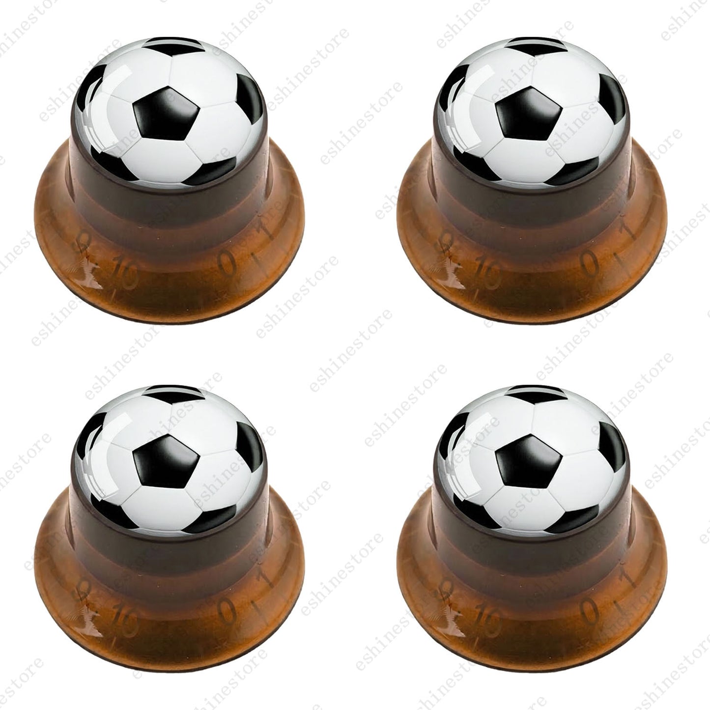 Electric Guitar Reflector Knob w/ Soccer Design Cap Top Hat Knob for Les Paul SG