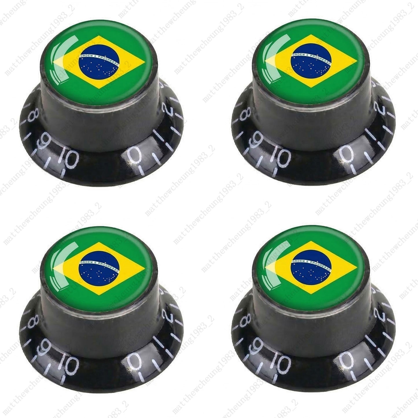 4Pcs Black Guitar Reflector Knos For Les Paul SG -10 National Flag Options