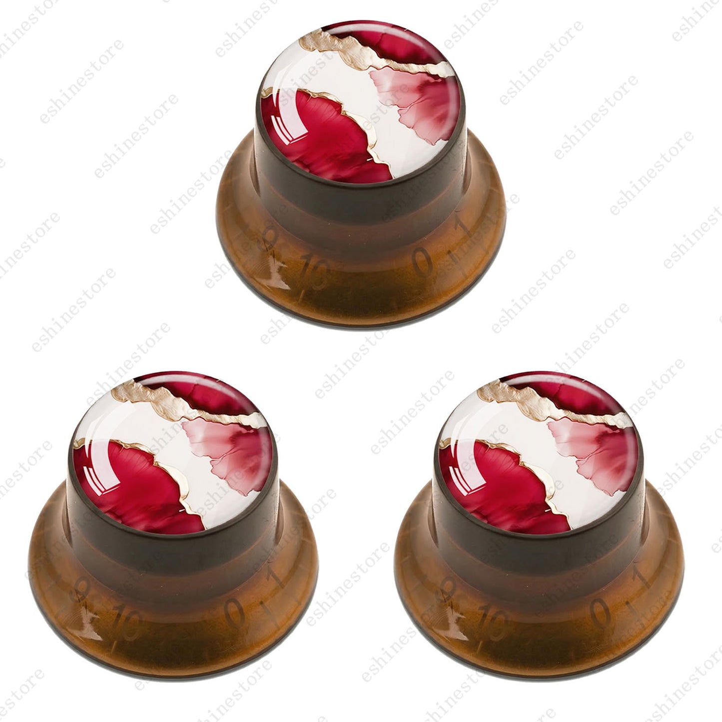 Guitar Reflector Knobs with Abstract Art Cap Top Hat Knobs for Les Paul SG - 06