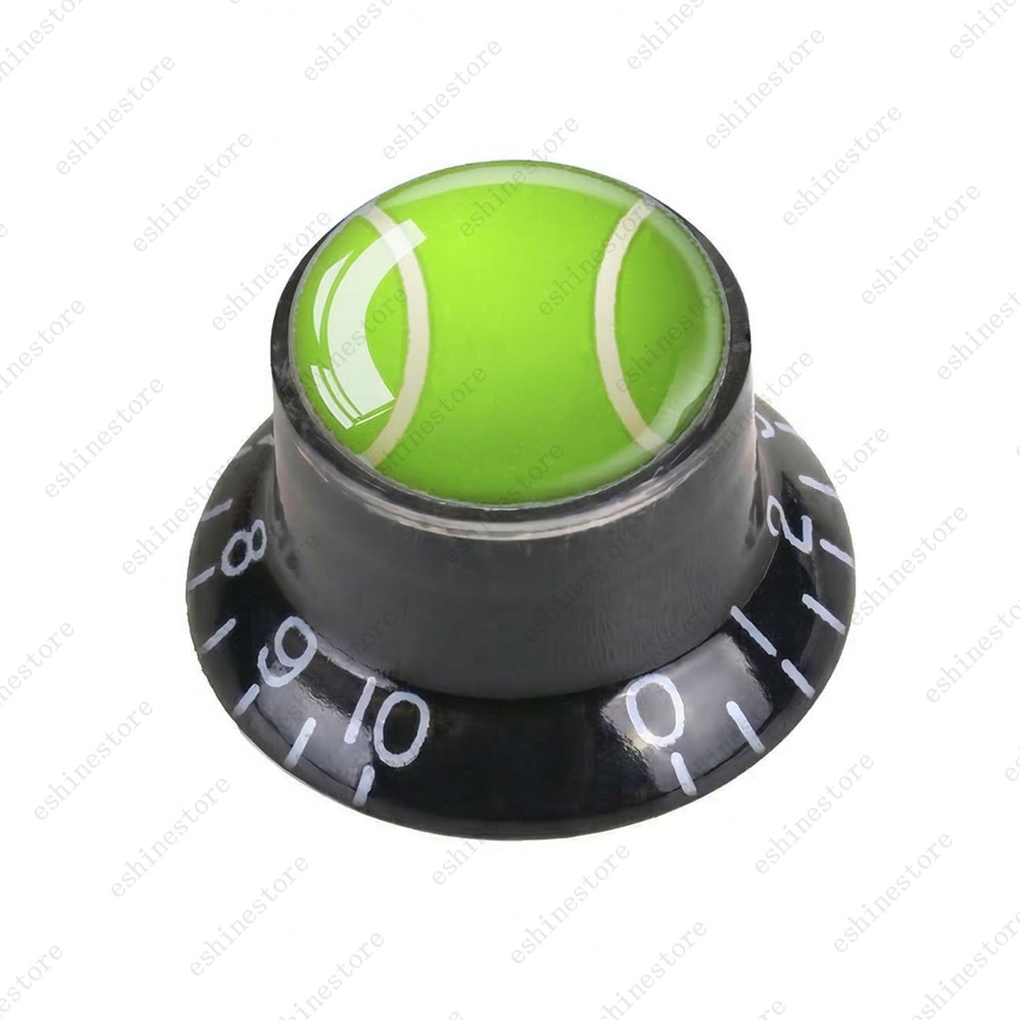Electric Guitar Reflector Knob w/ Tennis Design Cap Top Hat Knob for Les Paul SG