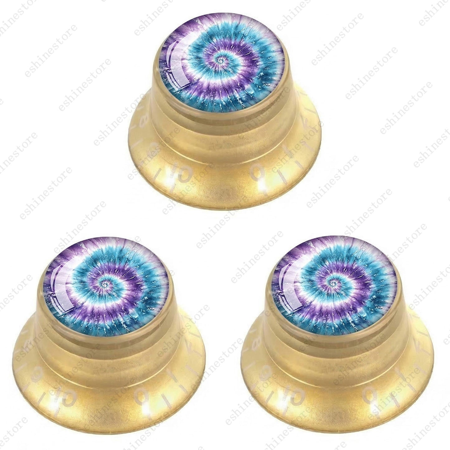 Guitar Reflector Knobs with Spiral Tie Dye Cap Top Hat Knob for Les Paul SG - 10