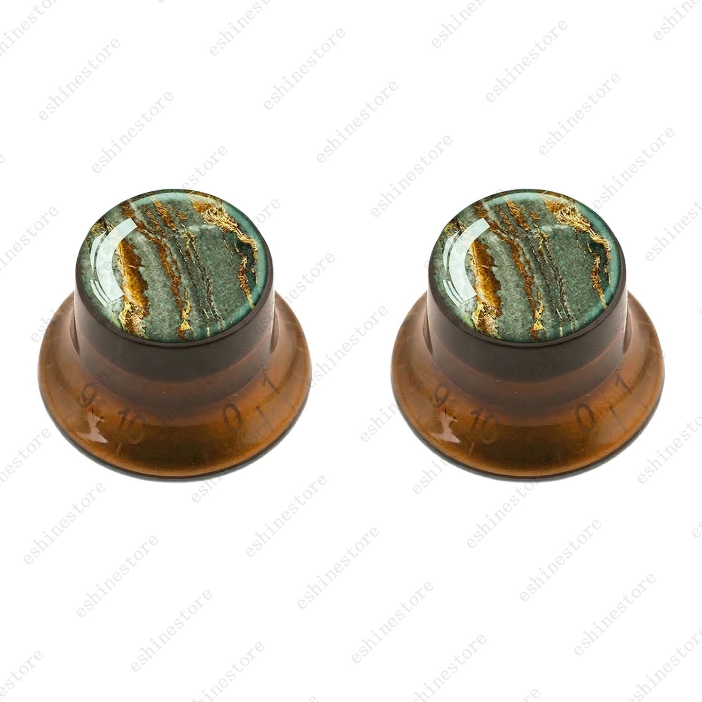 Guitar Reflector Knobs with Marble Texture Cap Top Hat Knob for Les Paul SG - 04