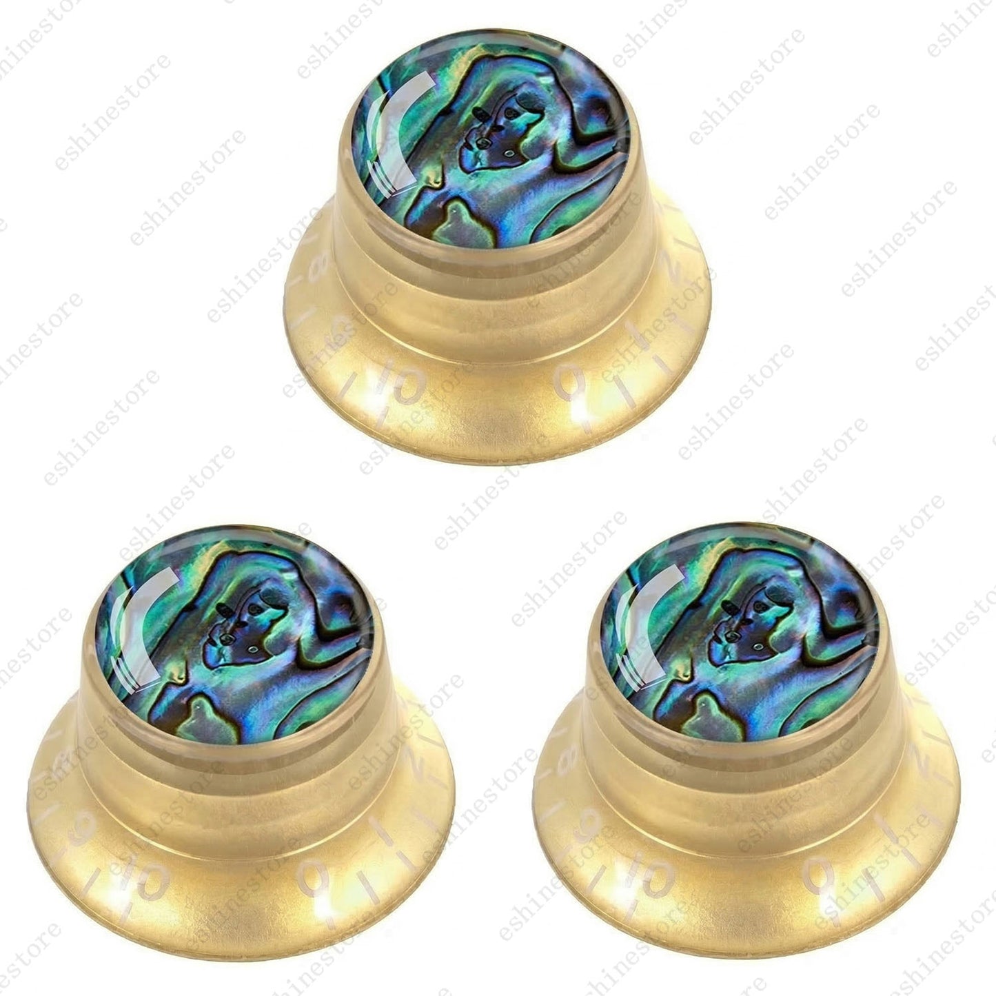 Guitar Reflector Knob with Seashell Pattern Cap Top Hat Knob for Les Paul SG -05
