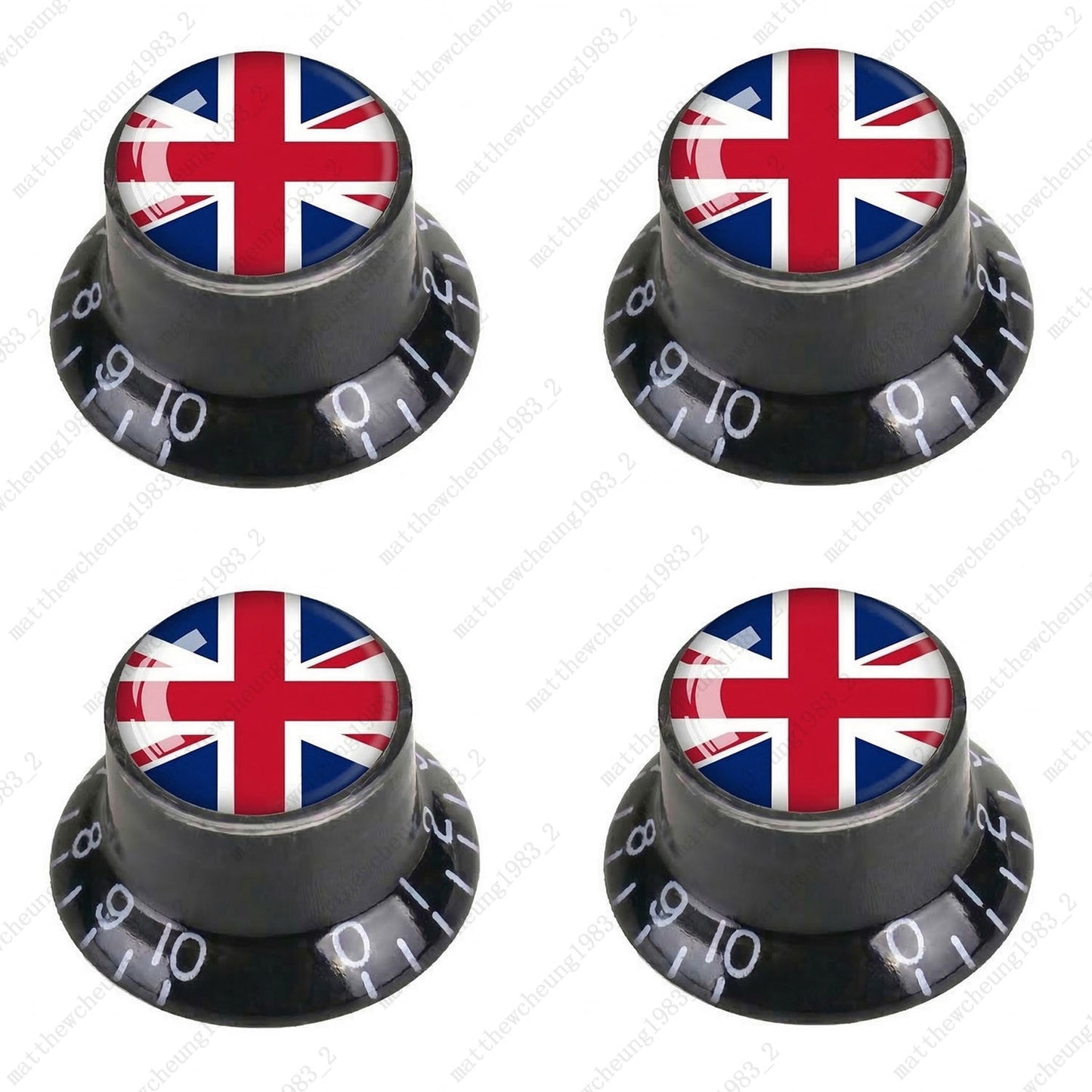 4Pcs Black Guitar Reflector Knos For Les Paul SG -10 National Flag Options