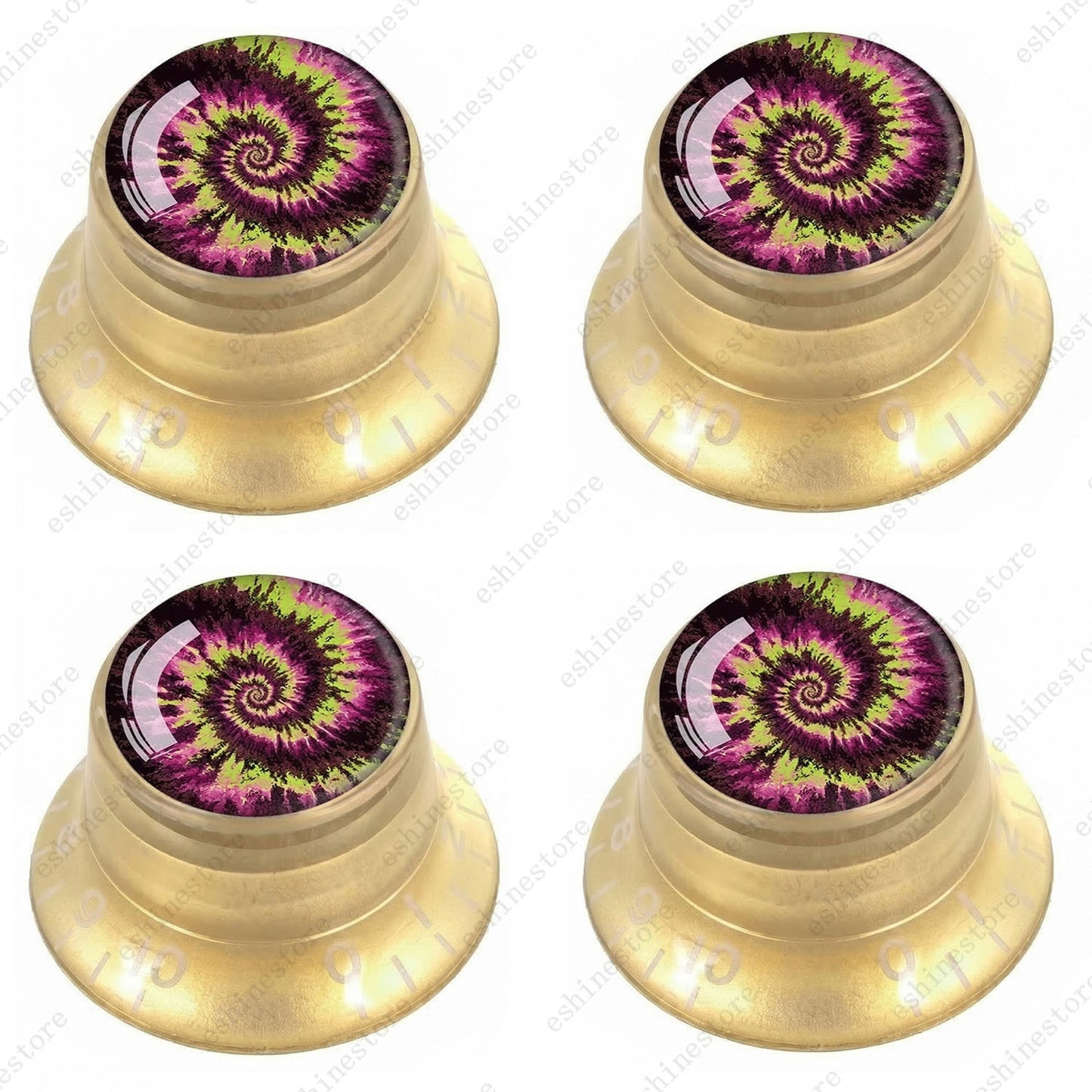 Guitar Reflector Knobs with Spiral Tie Dye Cap Top Hat Knob for Les Paul SG - 01