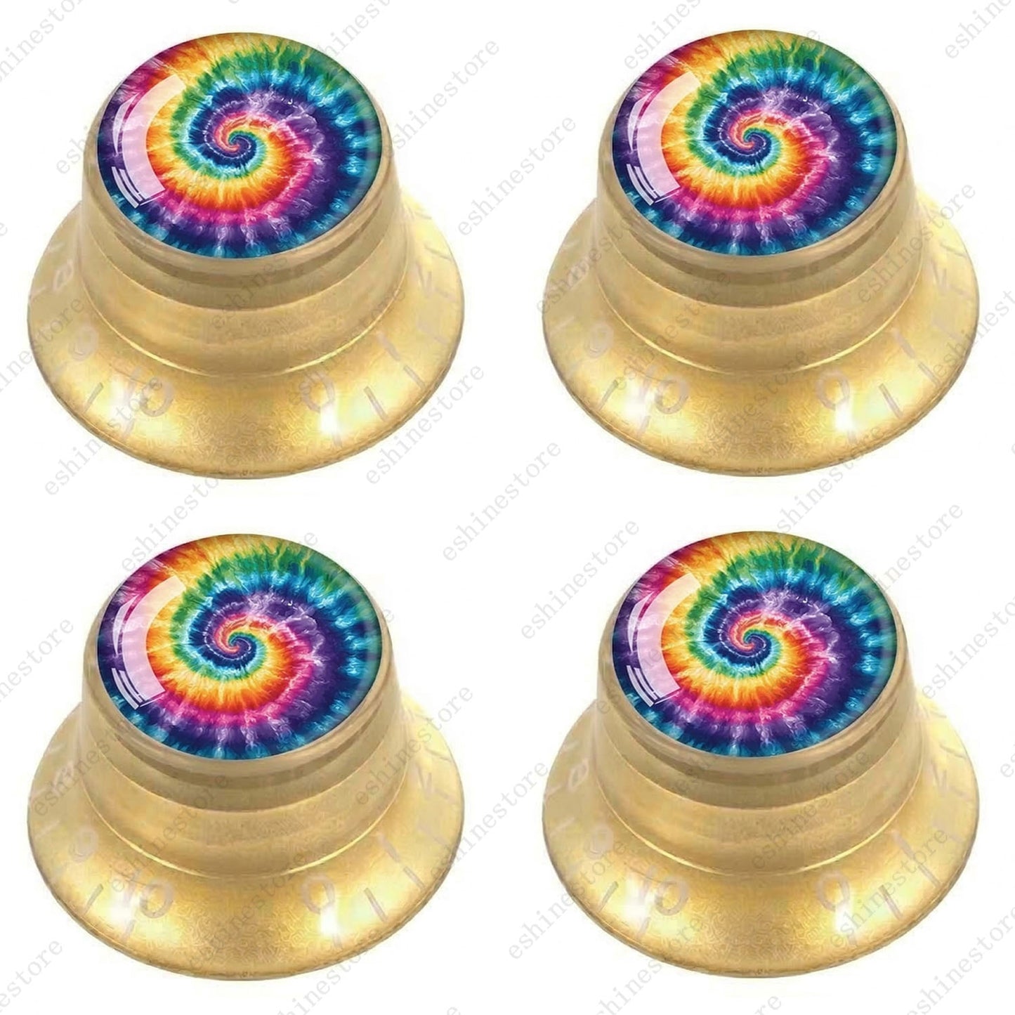 Guitar Reflector Knobs with Spiral Tie Dye Cap Top Hat Knob for Les Paul SG - 04