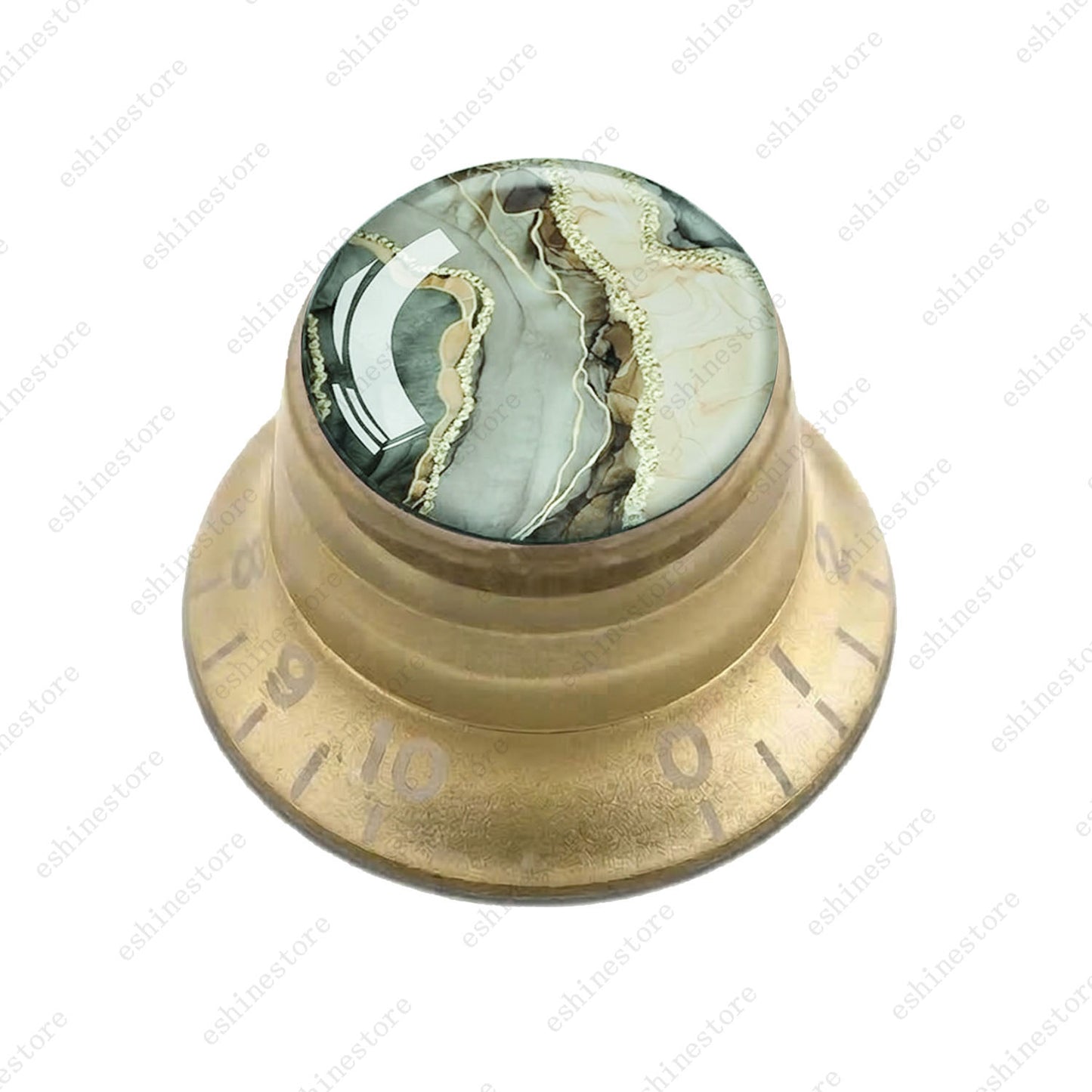Guitar Reflector Knobs with Marble Texture Cap Top Hat Knob for Les Paul SG - 05