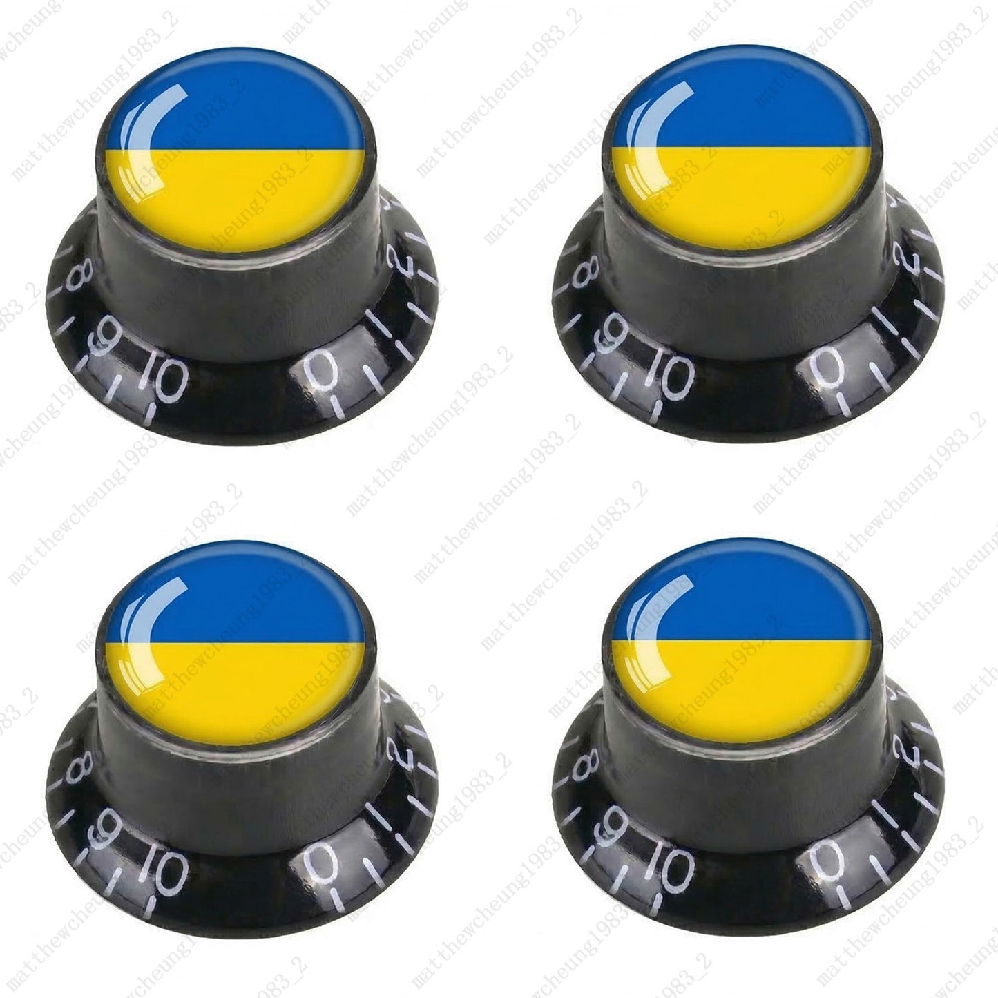 4Pcs Black Guitar Reflector Knos For Les Paul SG -10 National Flag Options