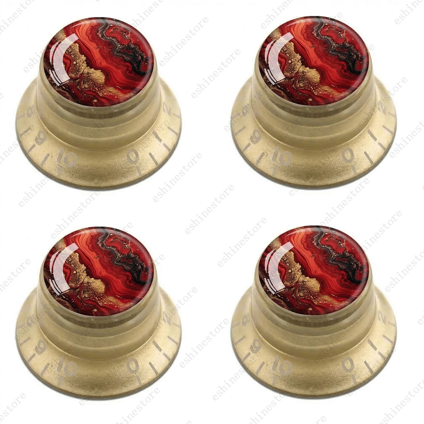 Guitar Reflector Knobs with Abstract Art Cap Top Hat Knobs for Les Paul SG - 08