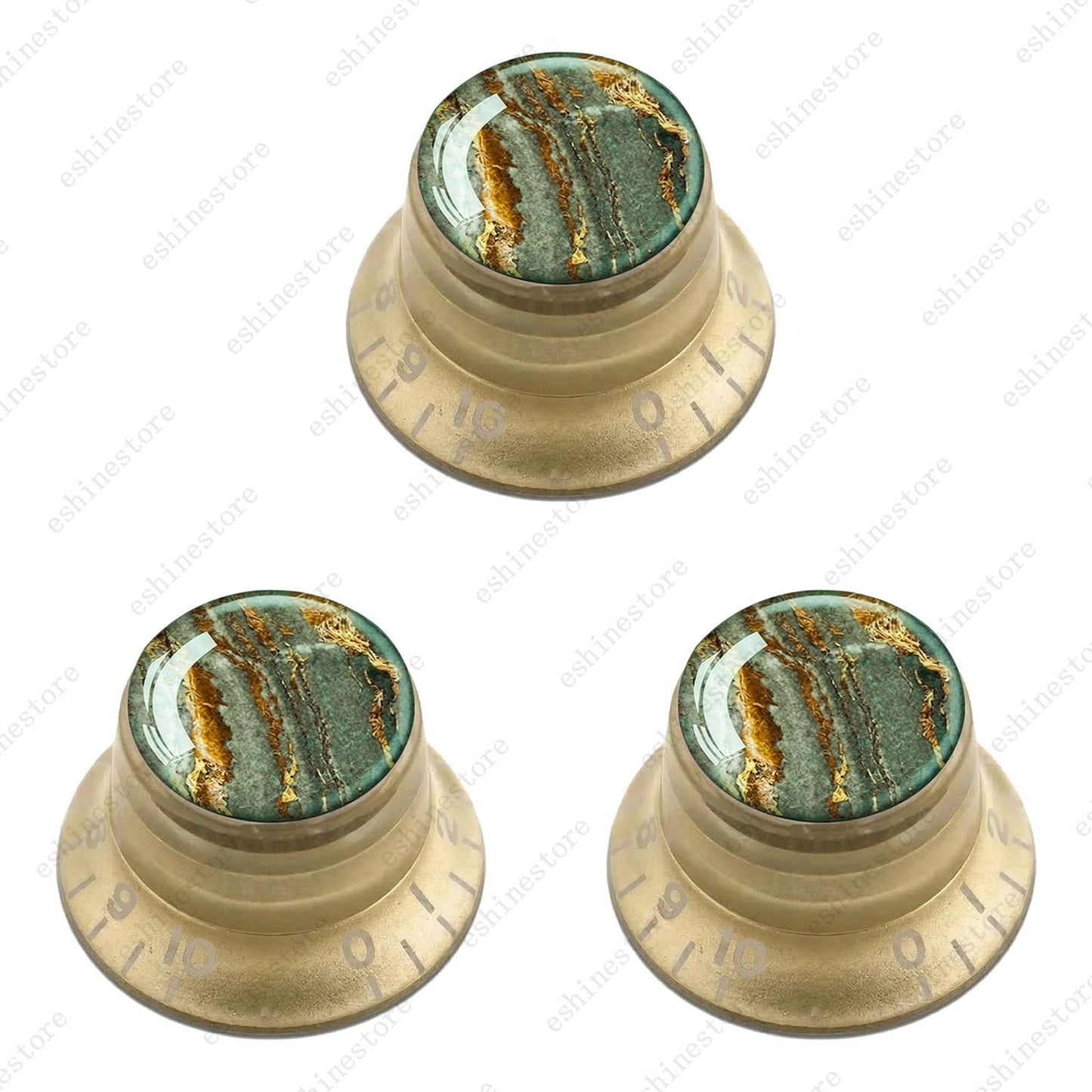 Guitar Reflector Knobs with Marble Texture Cap Top Hat Knob for Les Paul SG - 04