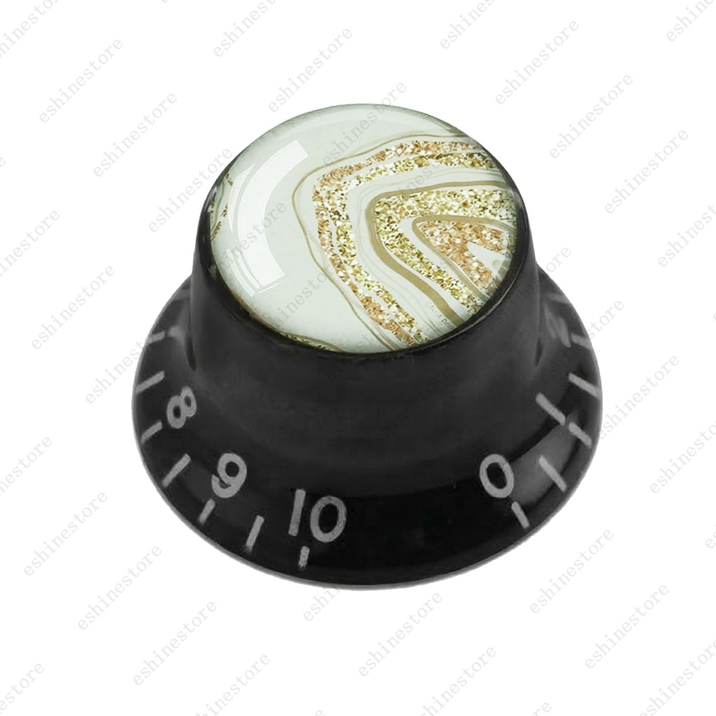 Guitar Reflector Knobs with Marble Texture Cap Top Hat Knob for Les Paul SG - 01