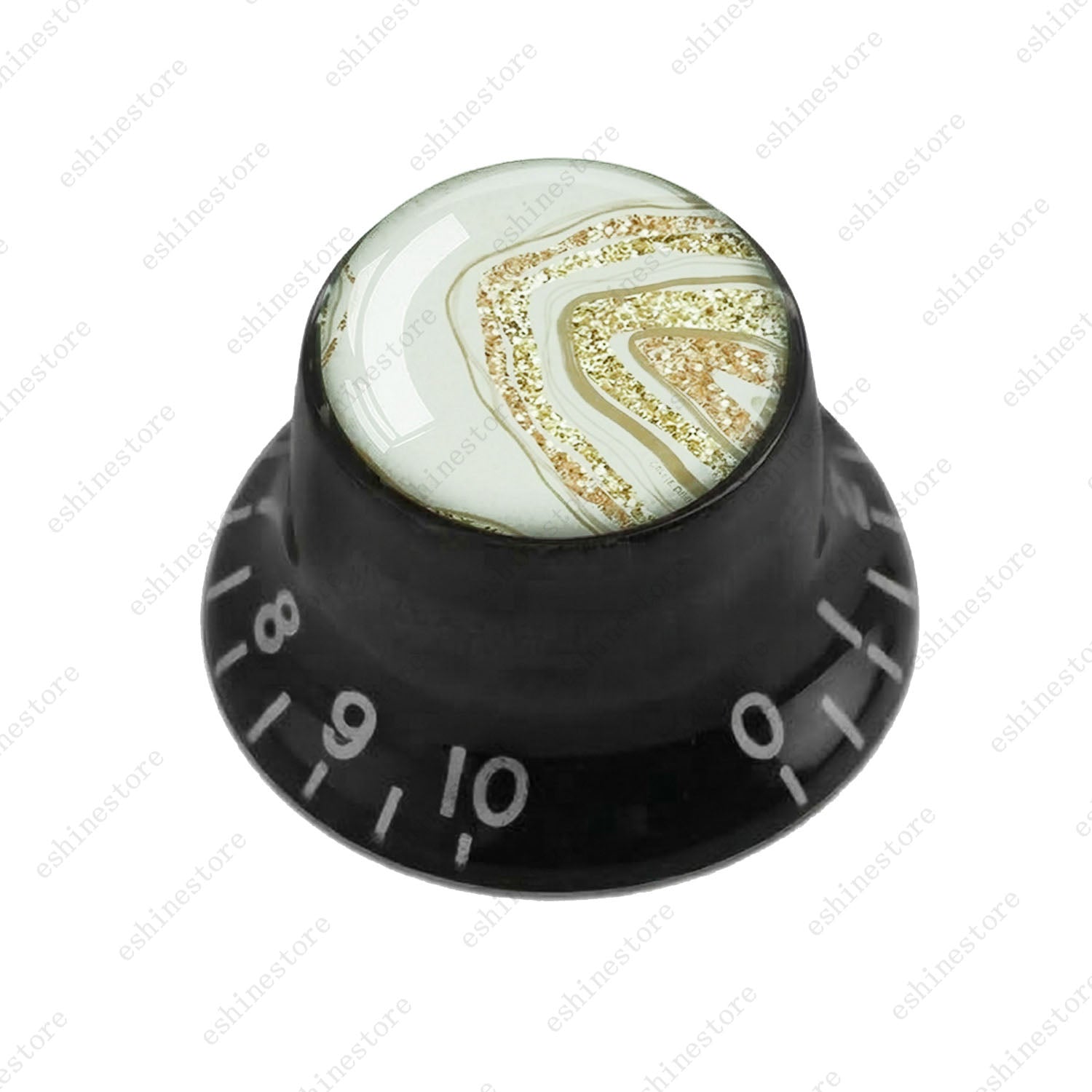 Guitar Reflector Knobs with Marble Texture Cap Top Hat Knob for Les Paul SG - 01