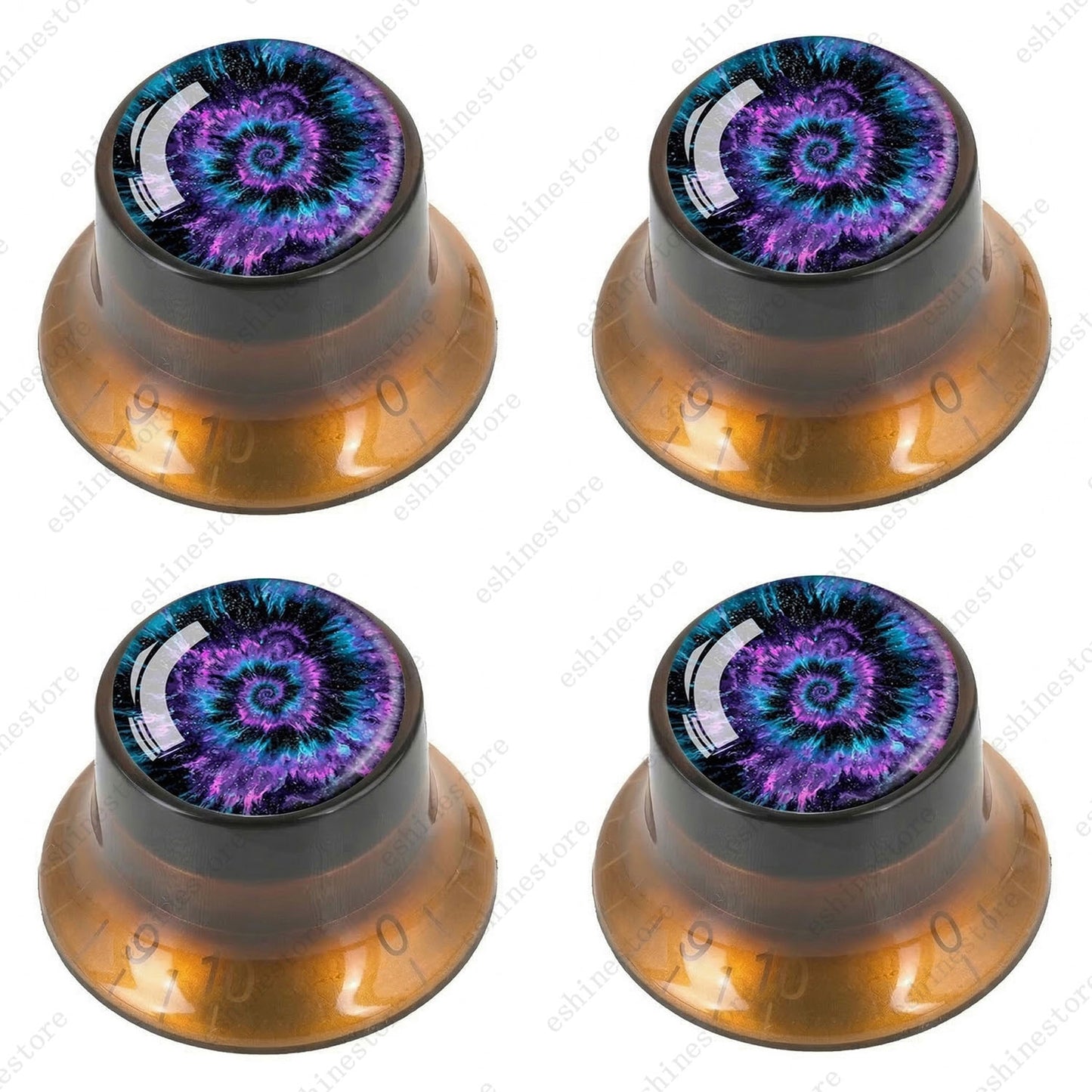 Guitar Reflector Knobs with Spiral Tie Dye Cap Top Hat Knob for Les Paul SG - 08