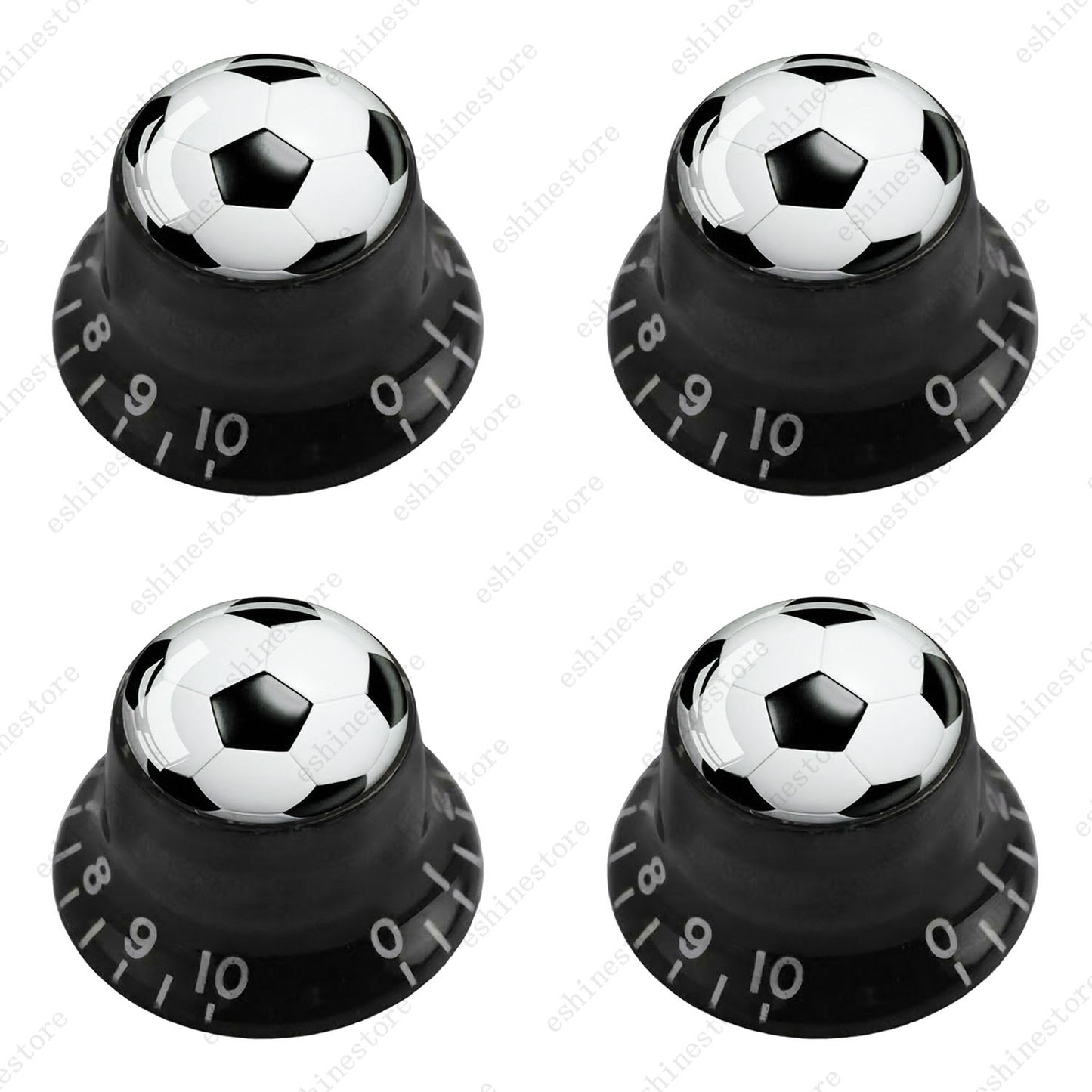 Electric Guitar Reflector Knob w/ Soccer Design Cap Top Hat Knob for Les Paul SG