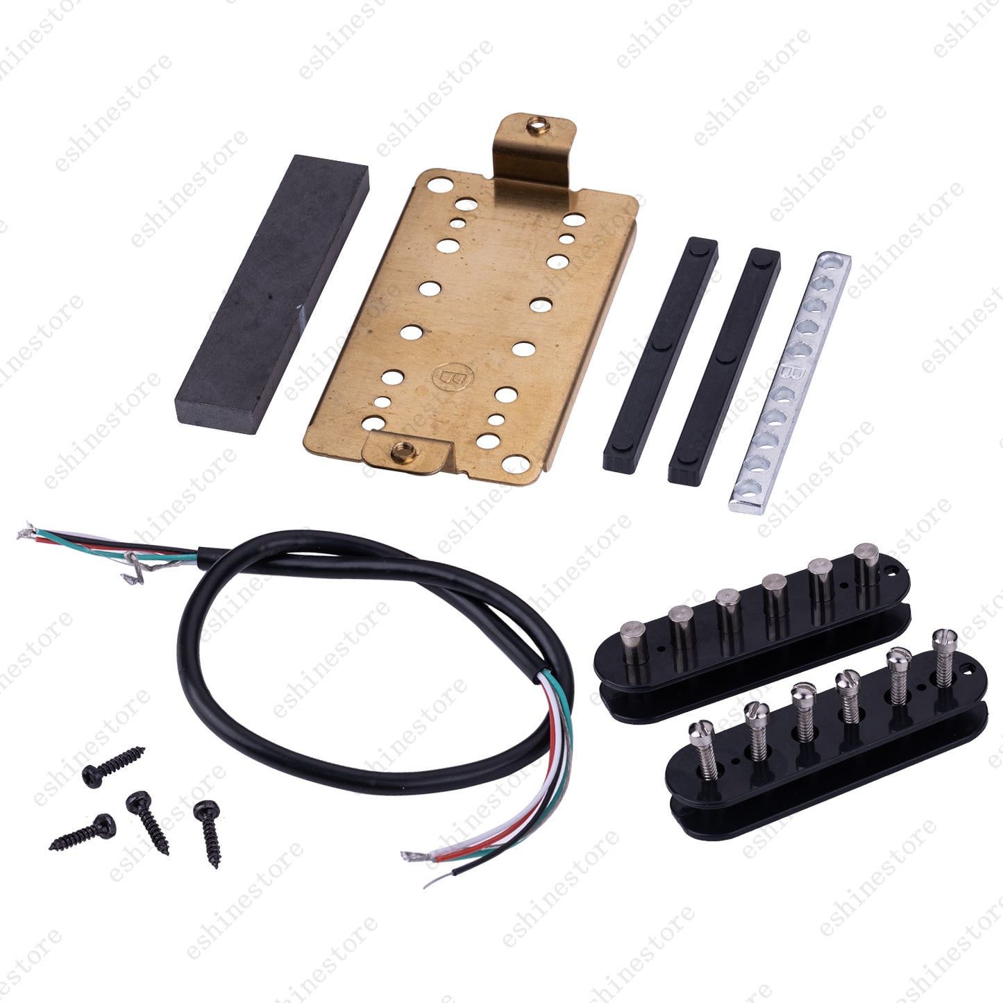 12 Color Humbucker Guitar DIY Kit Pickup Bobbin/Ceramic Bar/Cable/Baseplate