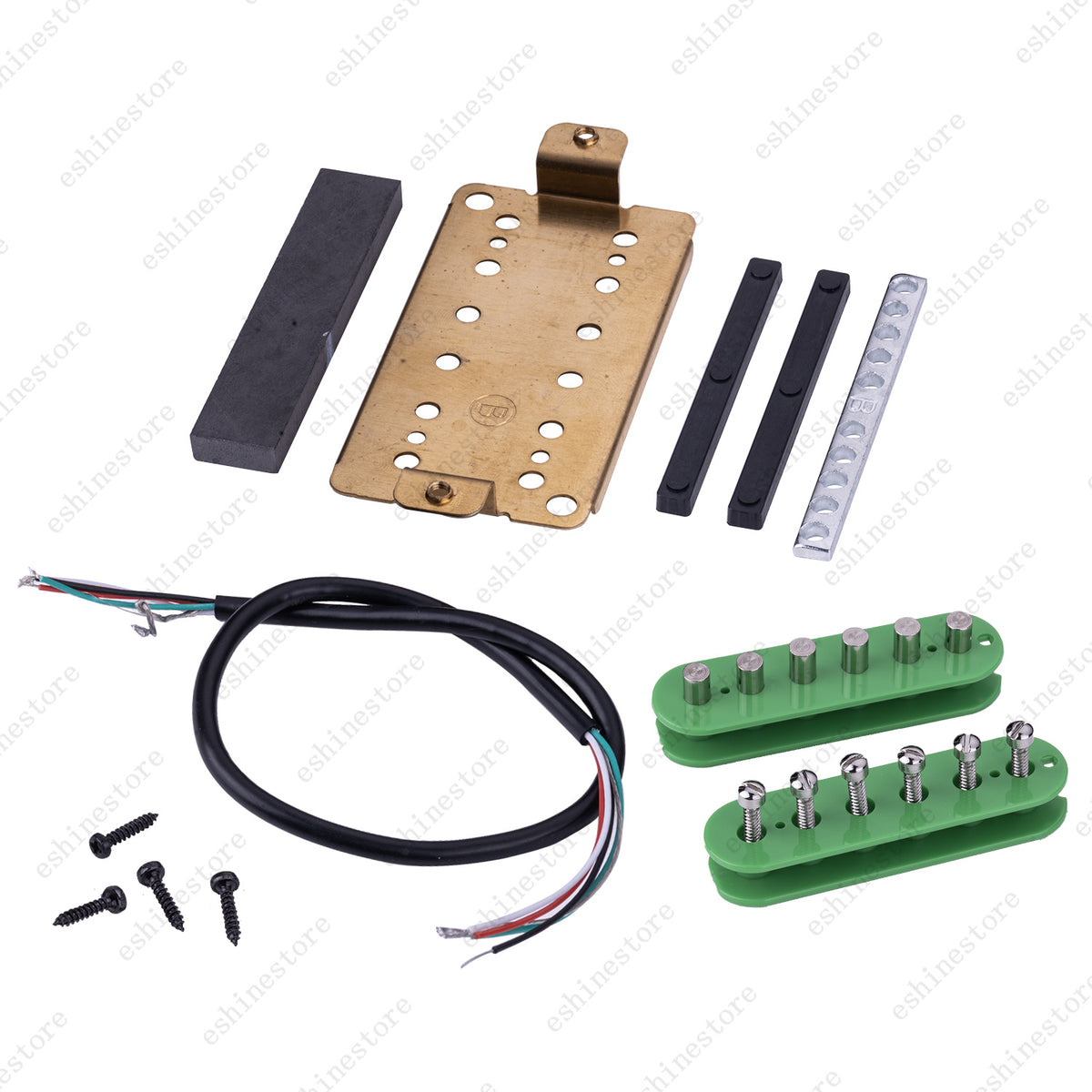 12 Color Humbucker Guitar DIY Kit Pickup Bobbin/Ceramic Bar/Cable/Baseplate