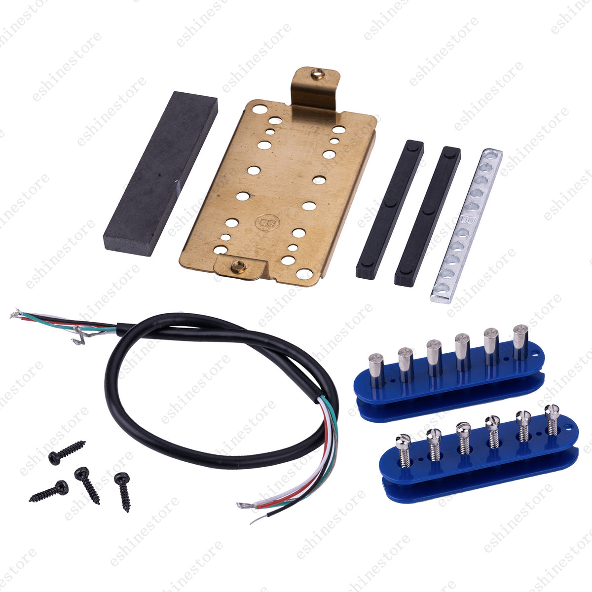 12 Color Humbucker Guitar DIY Kit Pickup Bobbin/Ceramic Bar/Cable/Baseplate