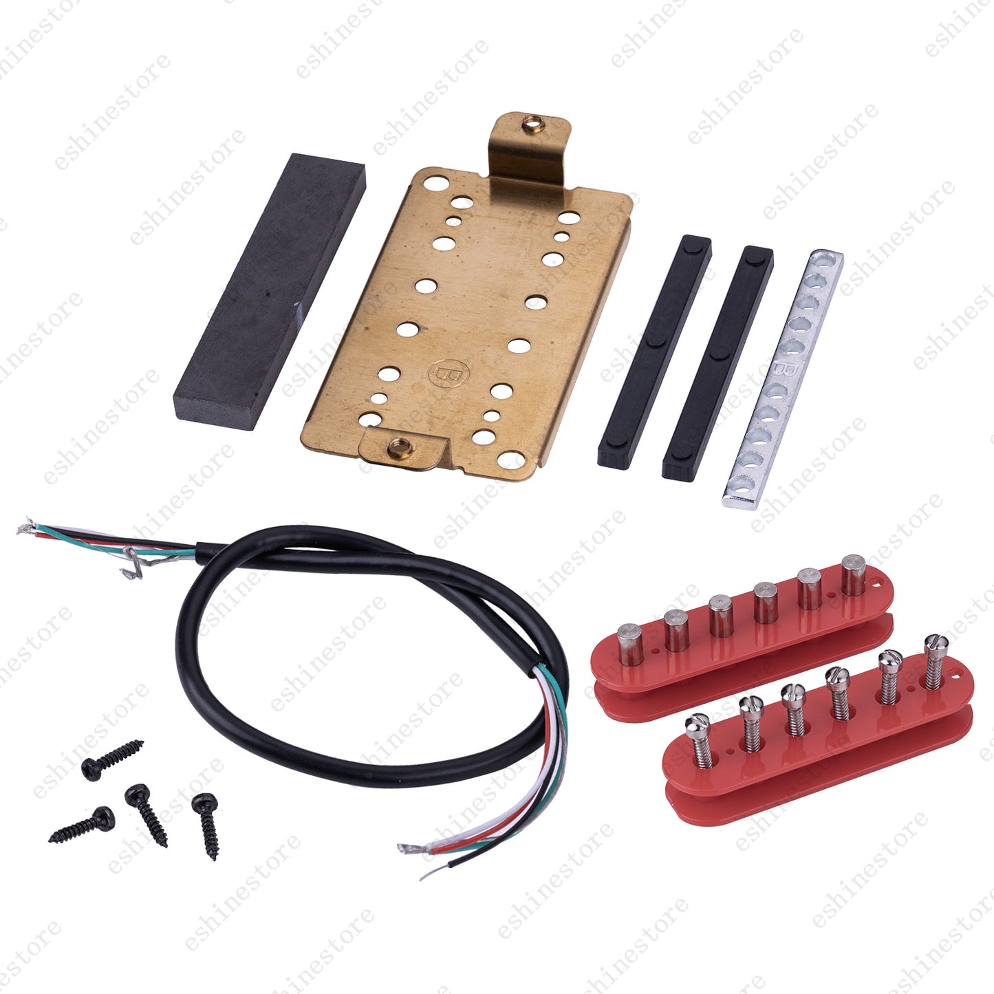12 Color Humbucker Guitar DIY Kit Pickup Bobbin/Ceramic Bar/Cable/Baseplate