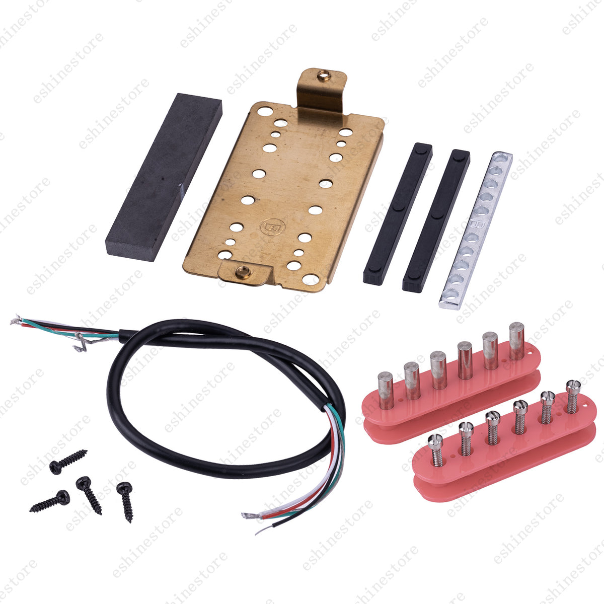 12 Color Humbucker Guitar DIY Kit Pickup Bobbin/Ceramic Bar/Cable/Baseplate