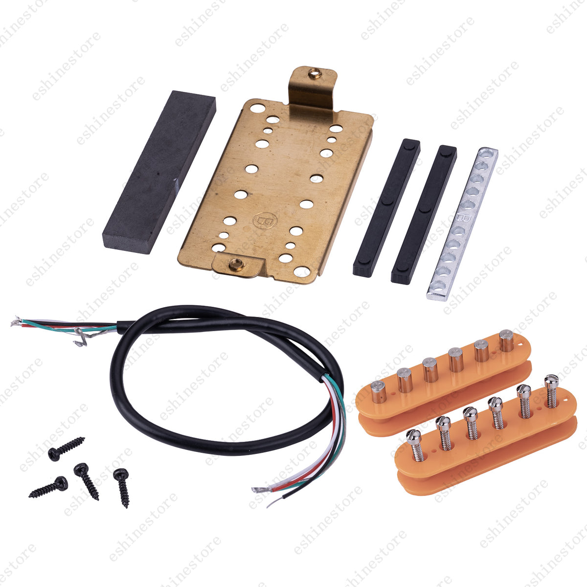 12 Color Humbucker Guitar DIY Kit Pickup Bobbin/Ceramic Bar/Cable/Baseplate