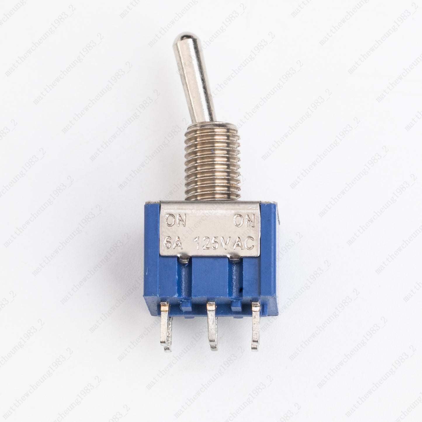 5x DPDT Guitar Mini Toggle Switch 2 Position ON/ON 6 PIN Car/Boat Switches Blue