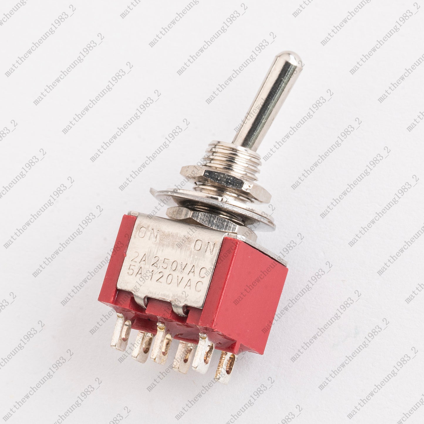 1 Pcs DPDT Red 2 Way 6 Pin ON ON Guitar Mini Toggle Switch Car/Boat Switches