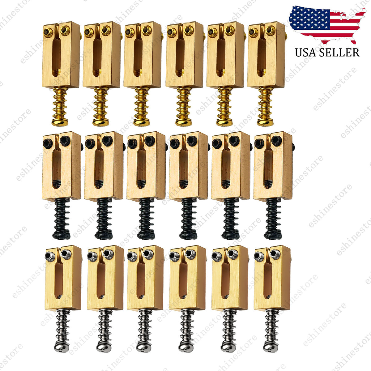BRASS Guitar Bridge Saddles For Fender Stratocaster Telecaster 10.8/10.5MM