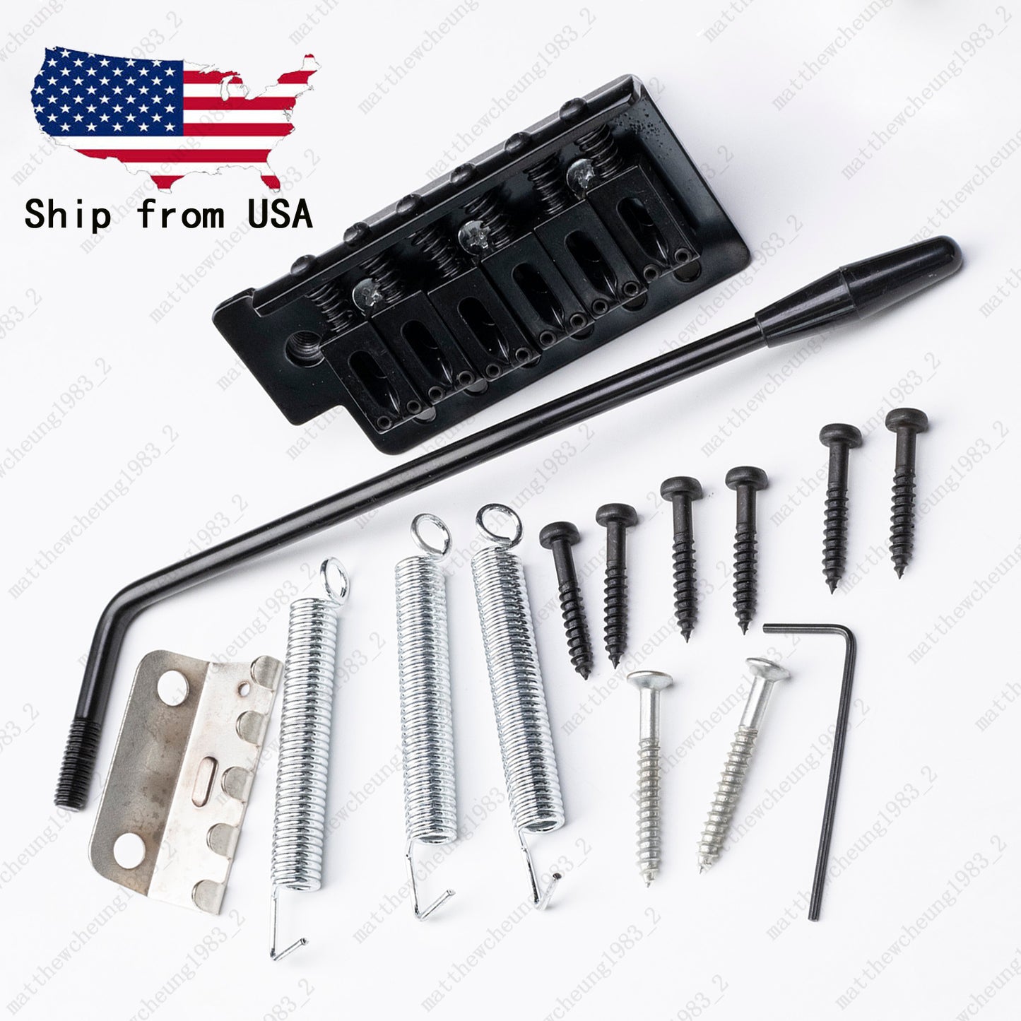 Black Saddle Tremolo Bridge 6 String Single Locking System for Stratocaster ST