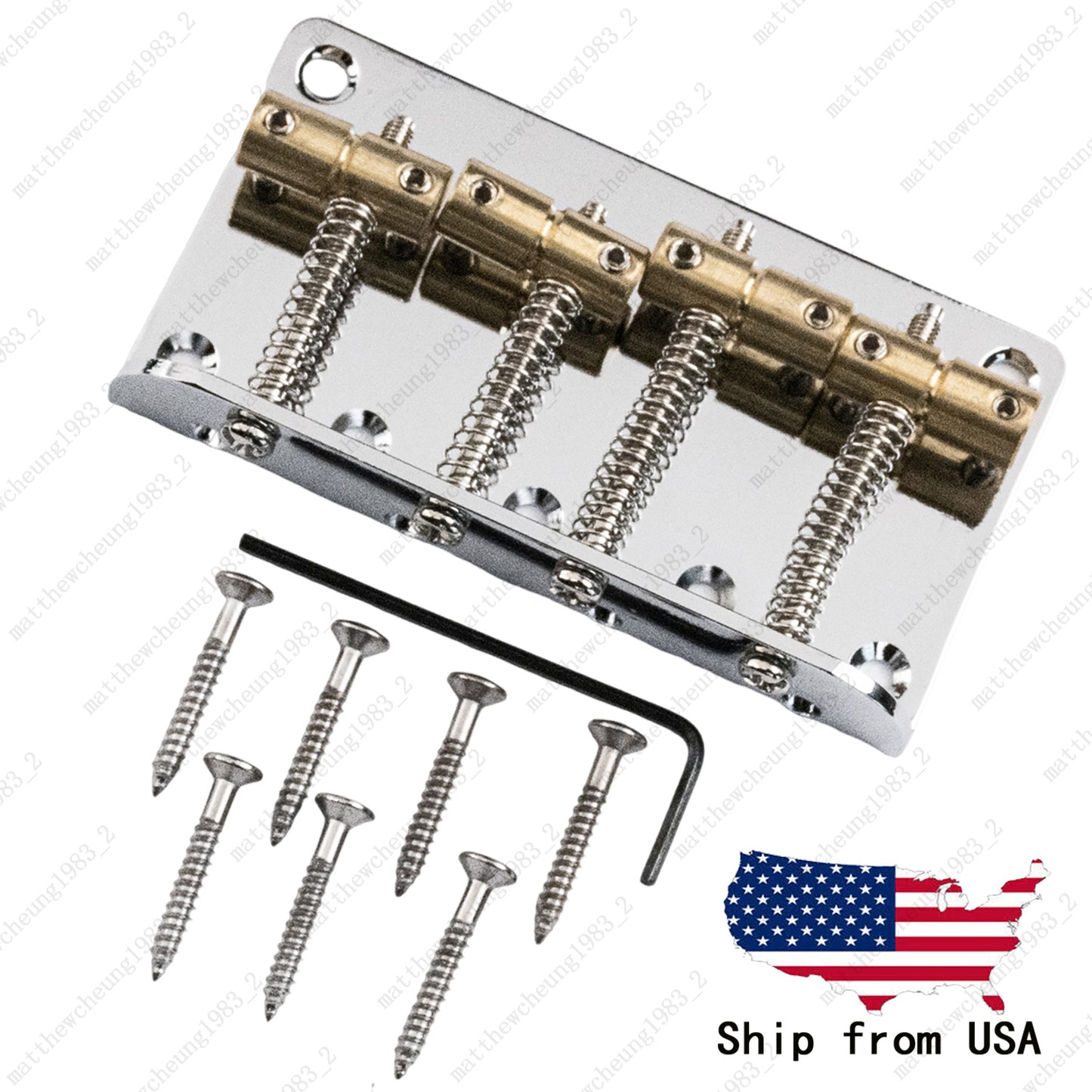 4 String Electric Bass Bridge Brass Saddle For Jazz/Precision Bass Guitar