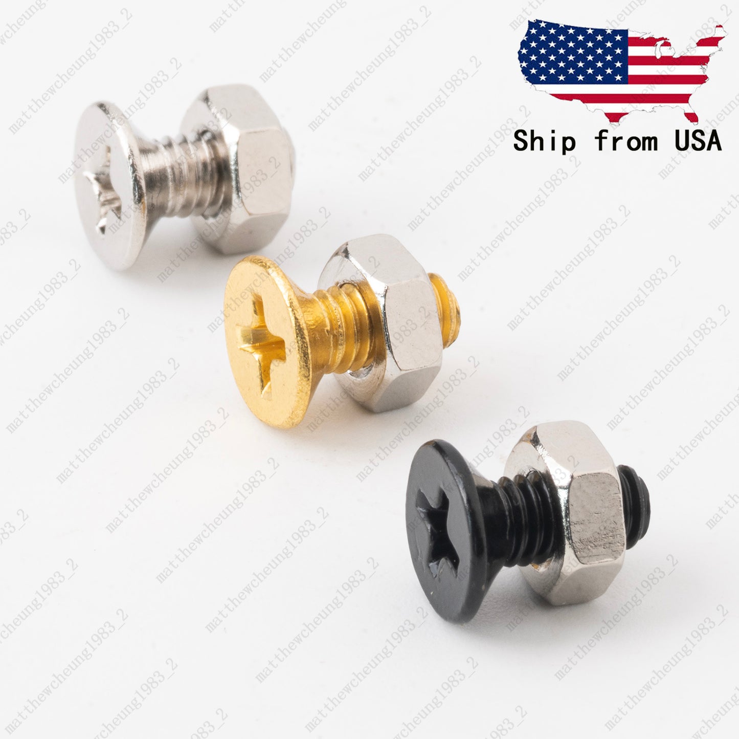 3 Pcs Pickguard Bracket Screws & Nut For Gibson Epi Les Paul Gold Black Chrome