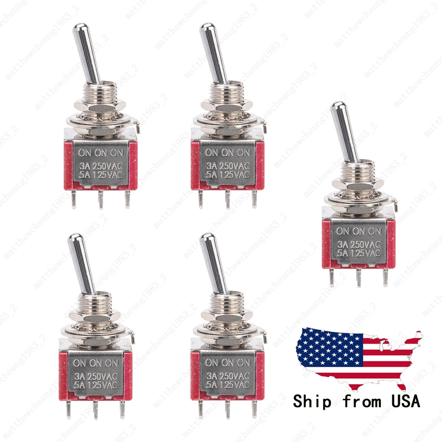 Quality Guitar or AMP DPDT 3 Way ON ON ON Toggle Switch Sealed Mini Toggle
