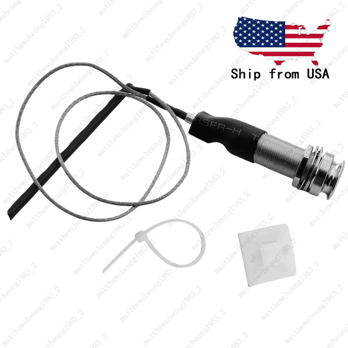 1x Stereo End Pin Jack 1/4" W/ Piezo Pickup Under Saddle for Acoustic Guitar