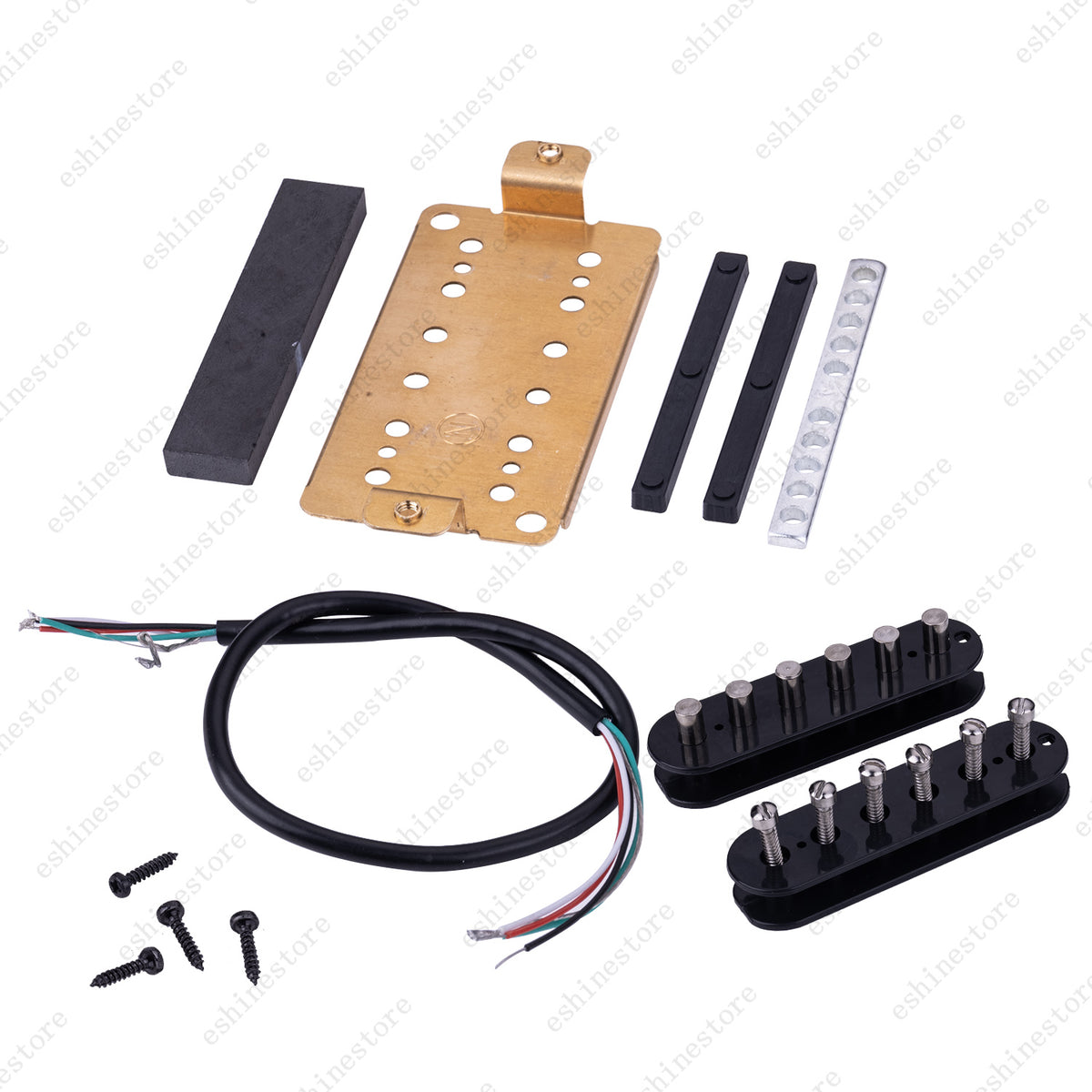 12 Color Humbucker Guitar DIY Kit Pickup Bobbin/Ceramic Bar/Cable/Baseplate