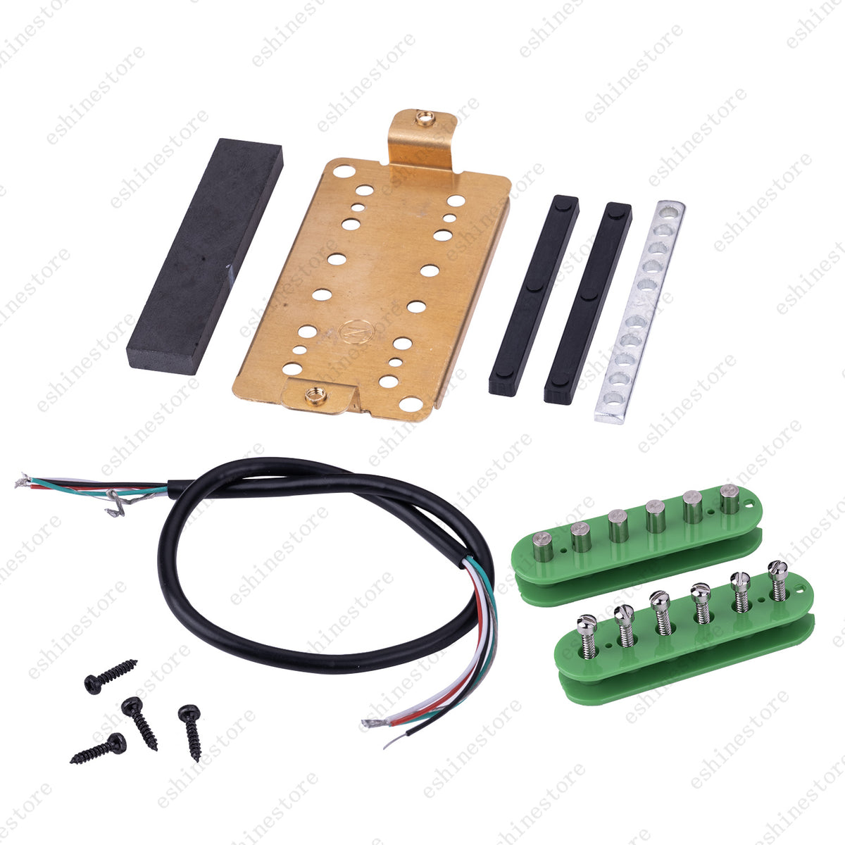 12 Color Humbucker Guitar DIY Kit Pickup Bobbin/Ceramic Bar/Cable/Baseplate
