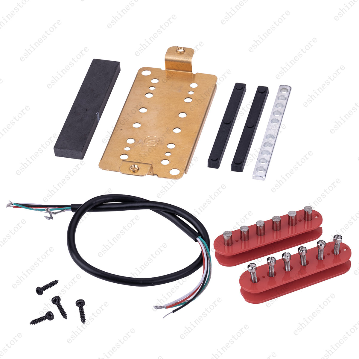 12 Color Humbucker Guitar DIY Kit Pickup Bobbin/Ceramic Bar/Cable/Baseplate