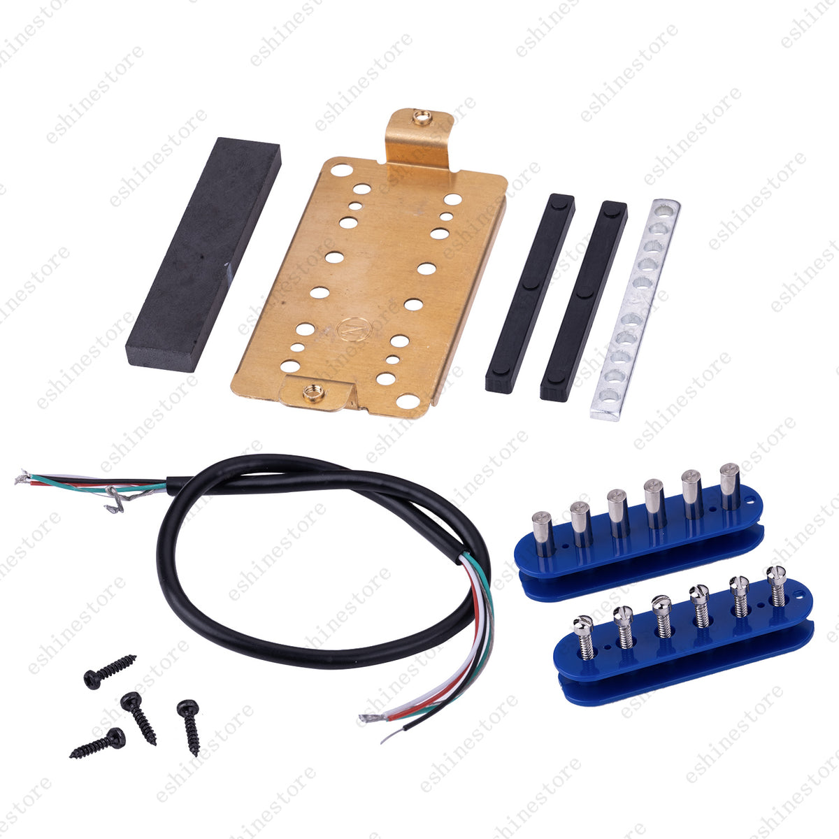 12 Color Humbucker Guitar DIY Kit Pickup Bobbin/Ceramic Bar/Cable/Baseplate