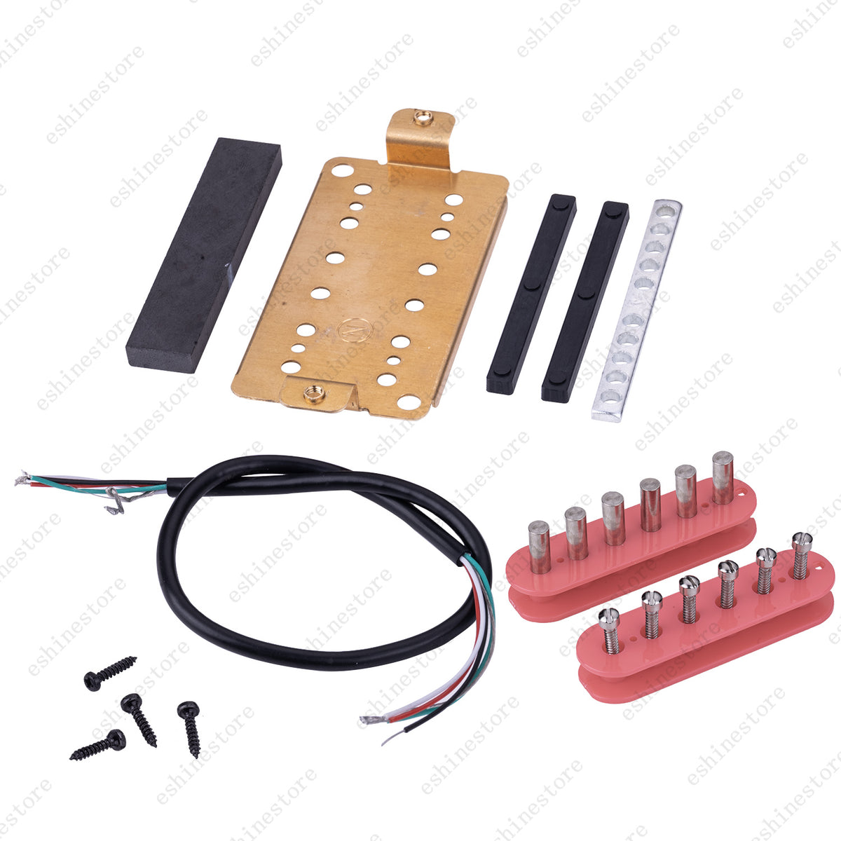 12 Color Humbucker Guitar DIY Kit Pickup Bobbin/Ceramic Bar/Cable/Baseplate