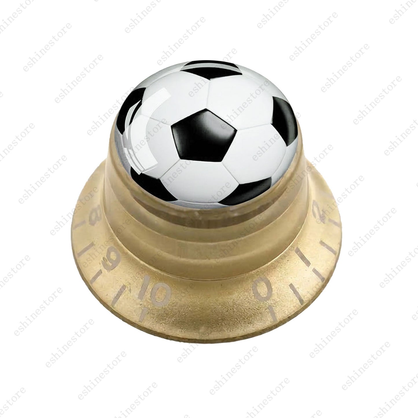 Electric Guitar Reflector Knob w/ Soccer Design Cap Top Hat Knob for Les Paul SG