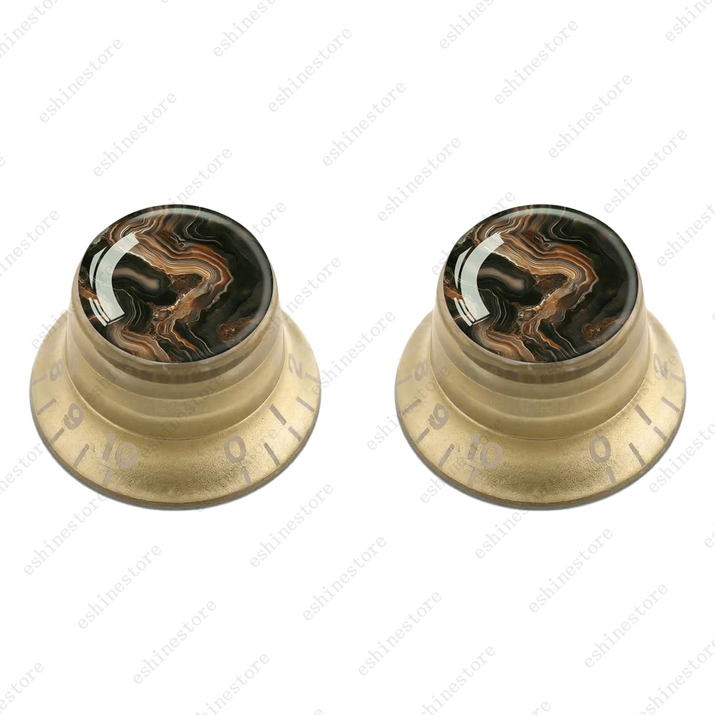 Guitar Reflector Knobs with Marble Texture Cap Top Hat Knob for Les Paul SG - 02