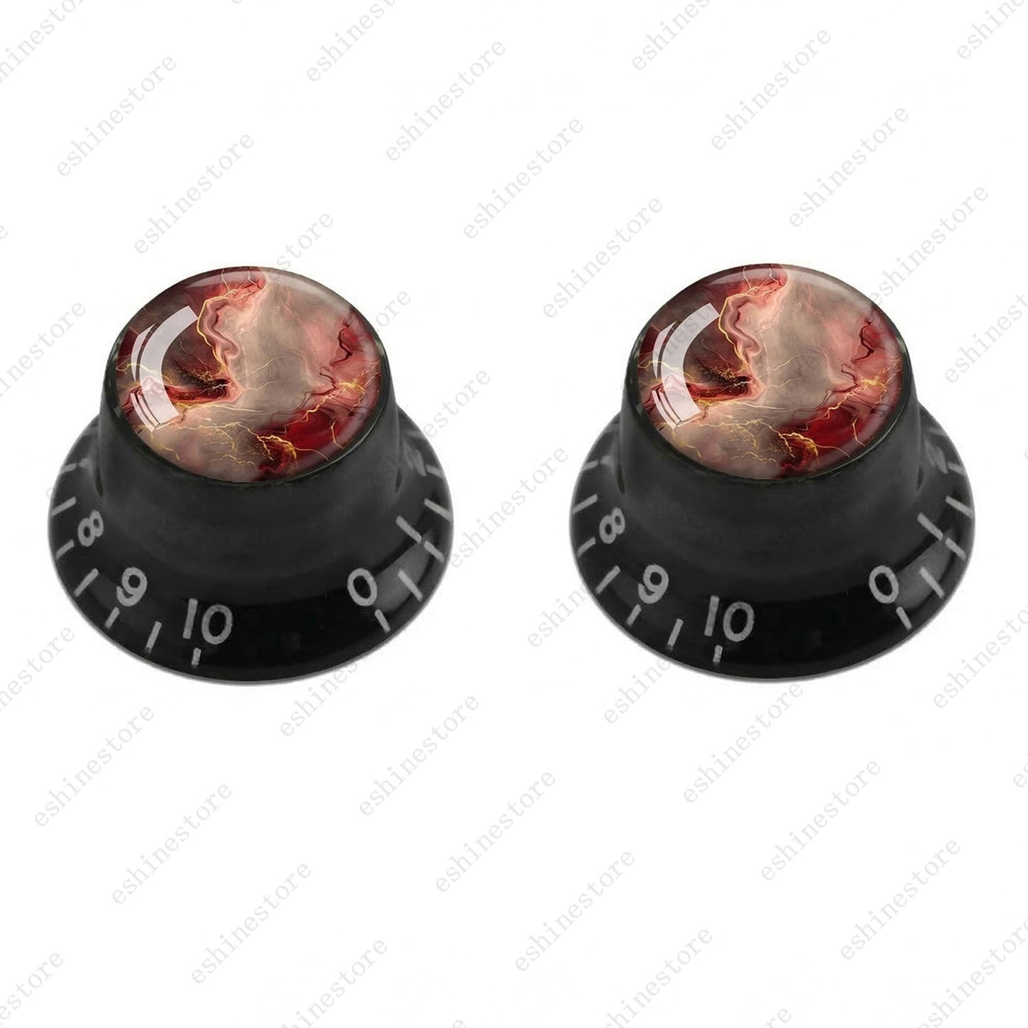 Guitar Reflector Knobs with Abstract Art Cap Top Hat Knobs for Les Paul SG - 05