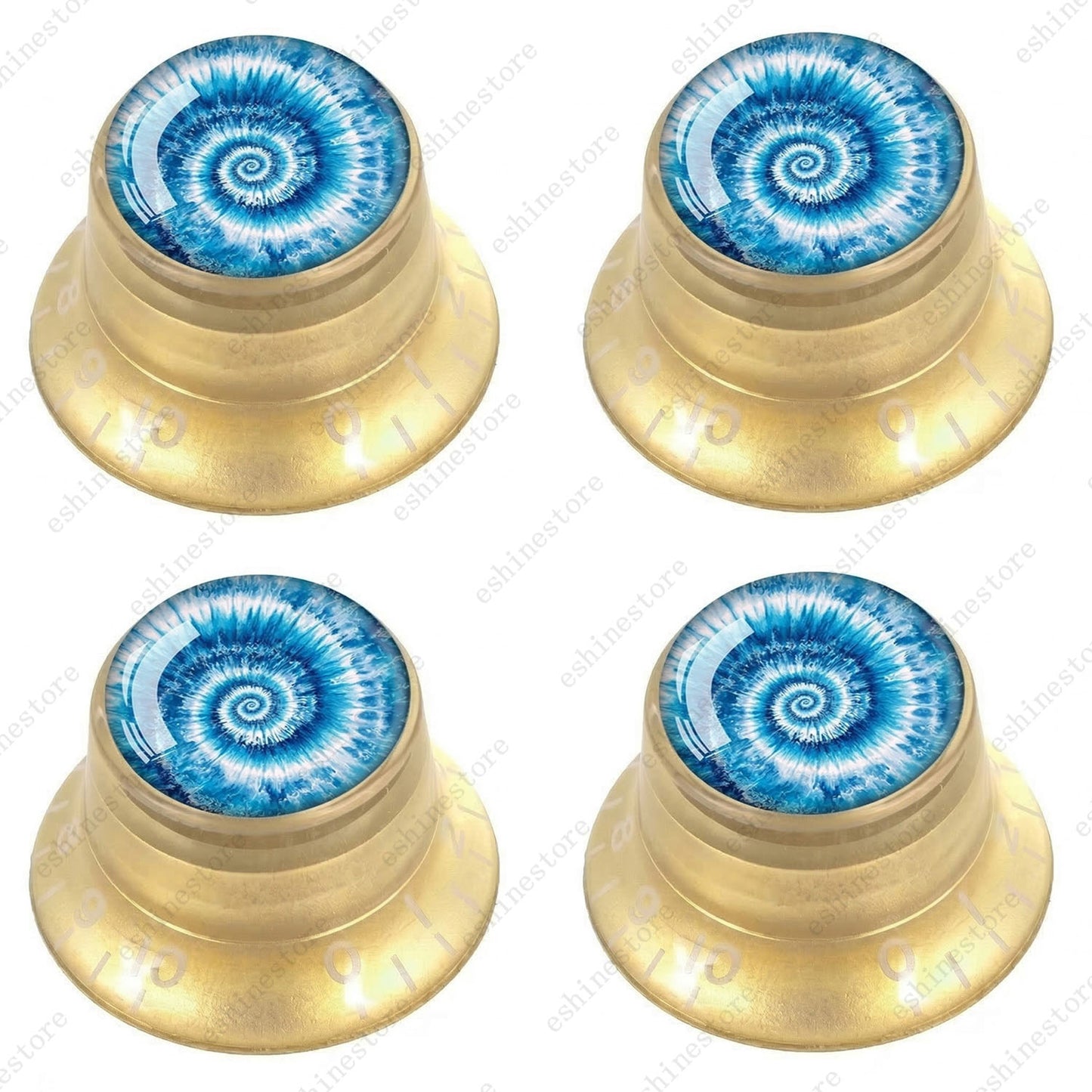 Guitar Reflector Knobs with Spiral Tie Dye Cap Top Hat Knob for Les Paul SG - 05