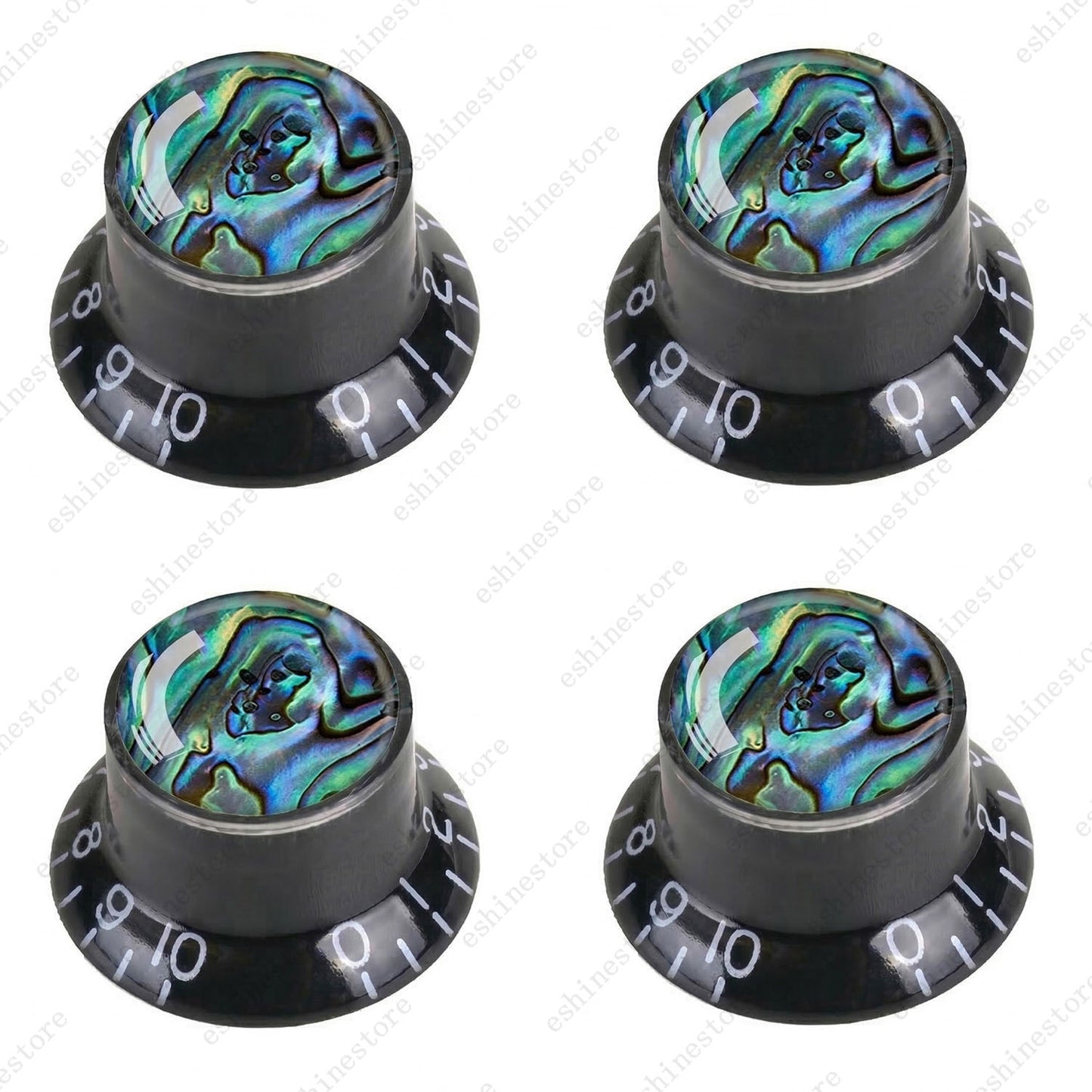Guitar Reflector Knob with Seashell Pattern Cap Top Hat Knob for Les Paul SG -05