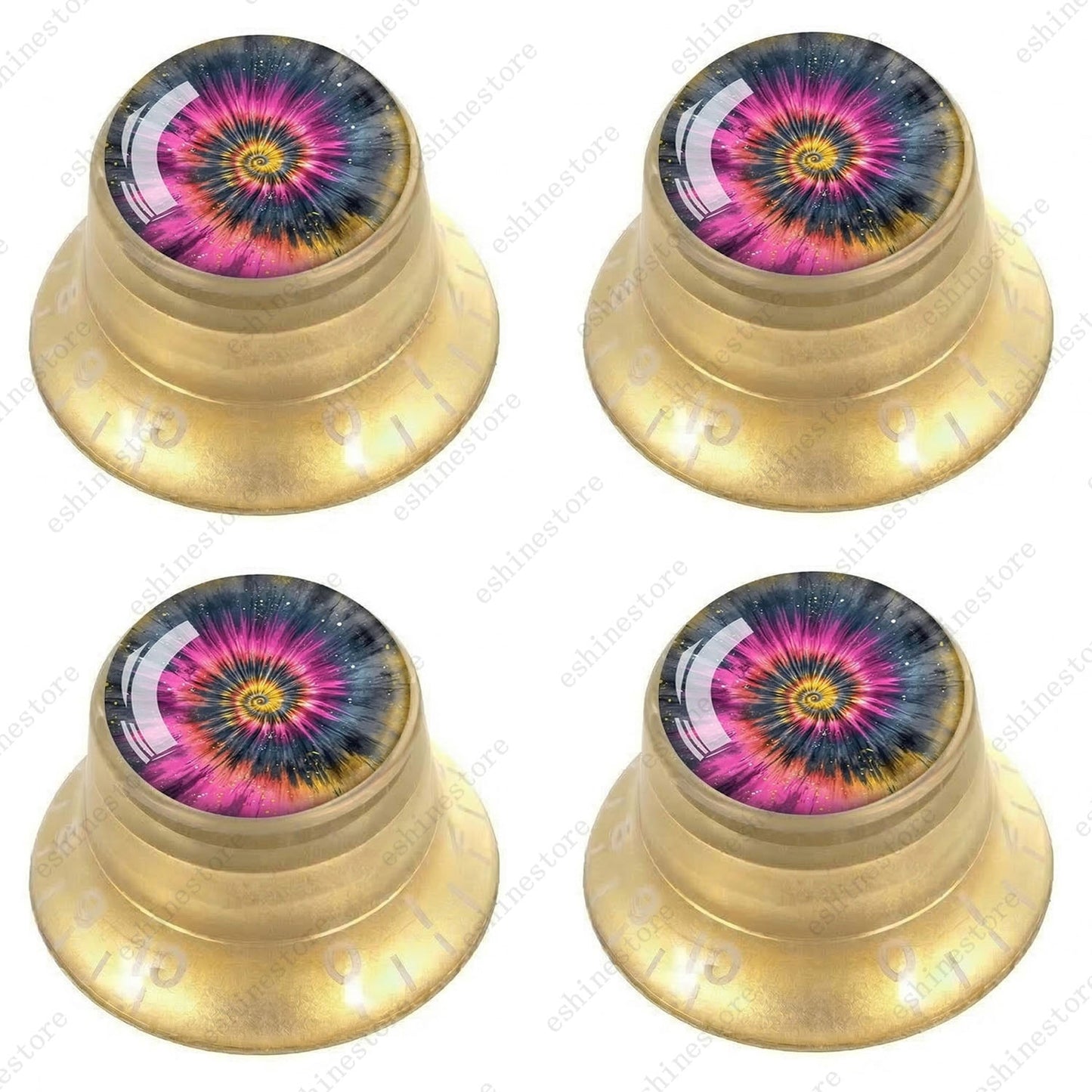 Guitar Reflector Knobs with Spiral Tie Dye Cap Top Hat Knob for Les Paul SG - 07