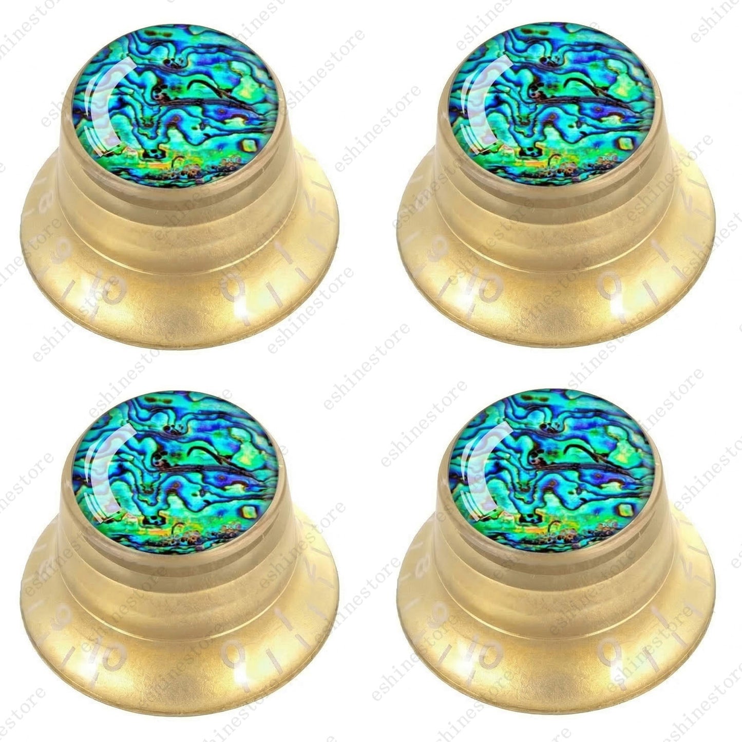 Guitar Reflector Knob with Seashell Pattern Cap Top Hat Knob for Les Paul SG -04