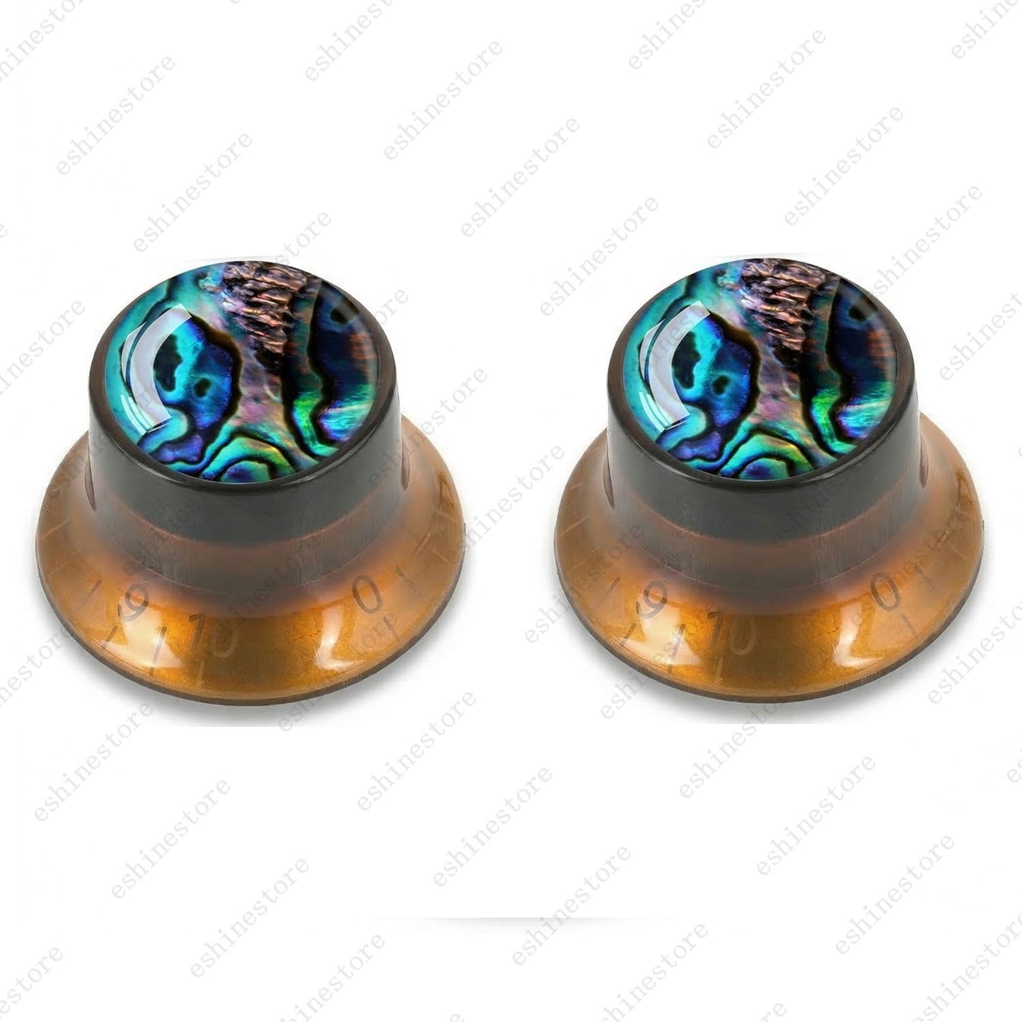 Guitar Reflector Knob with Seashell Pattern Cap Top Hat Knob for Les Paul SG -02