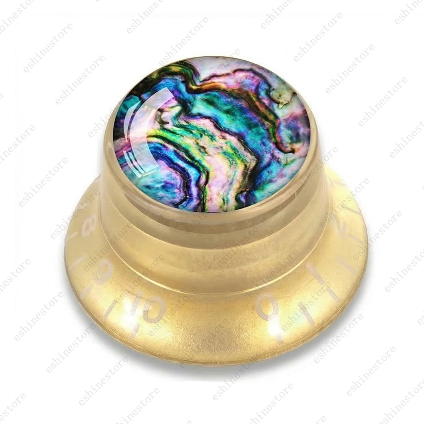Guitar Reflector Knob with Seashell Pattern Cap Top Hat Knob for Les Paul SG -09