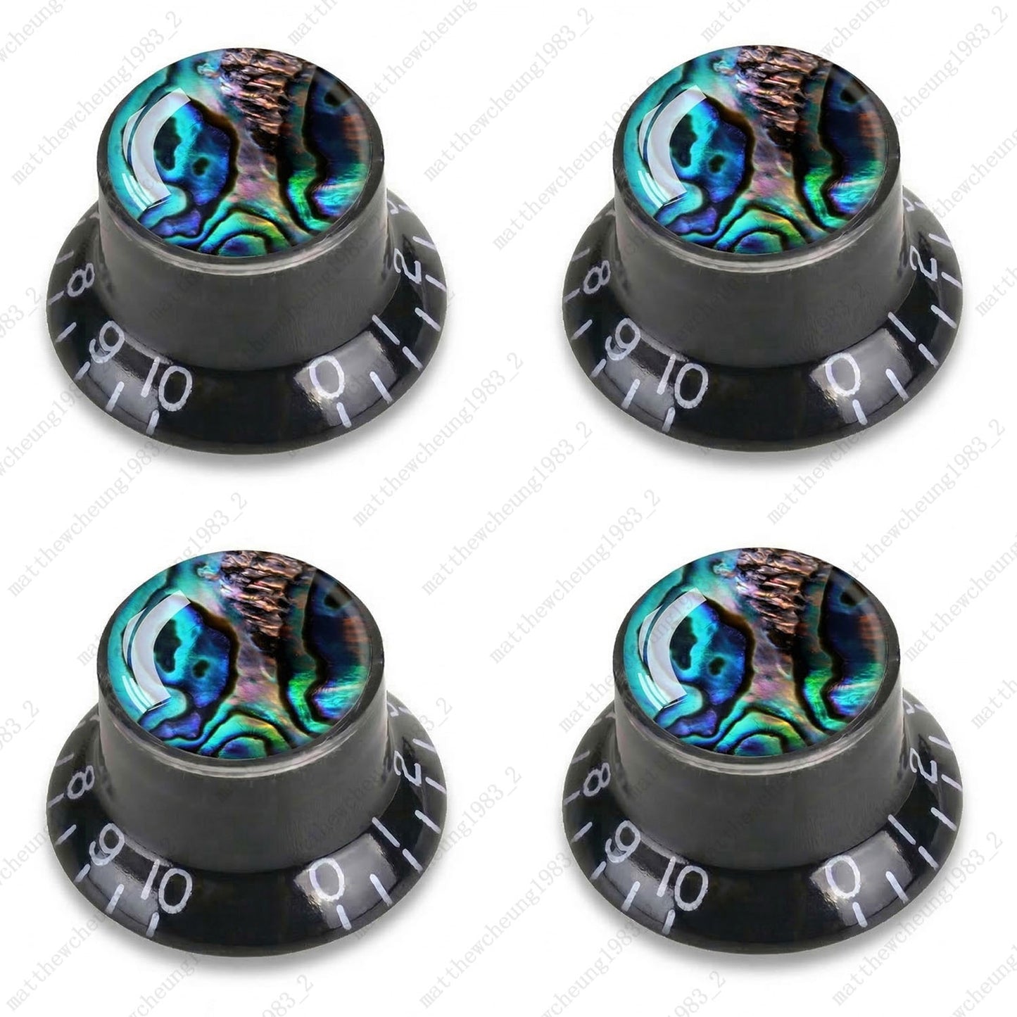 4Pcs Black Guitar Reflector Knos For Les Paul SG -10 Seashell Pattern Options
