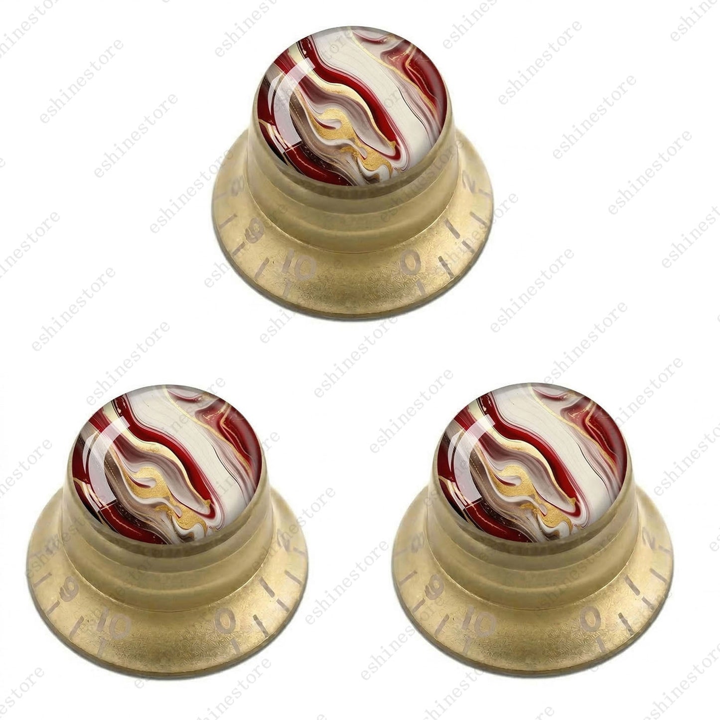 Guitar Reflector Knobs with Abstract Art Cap Top Hat Knobs for Les Paul SG - 04