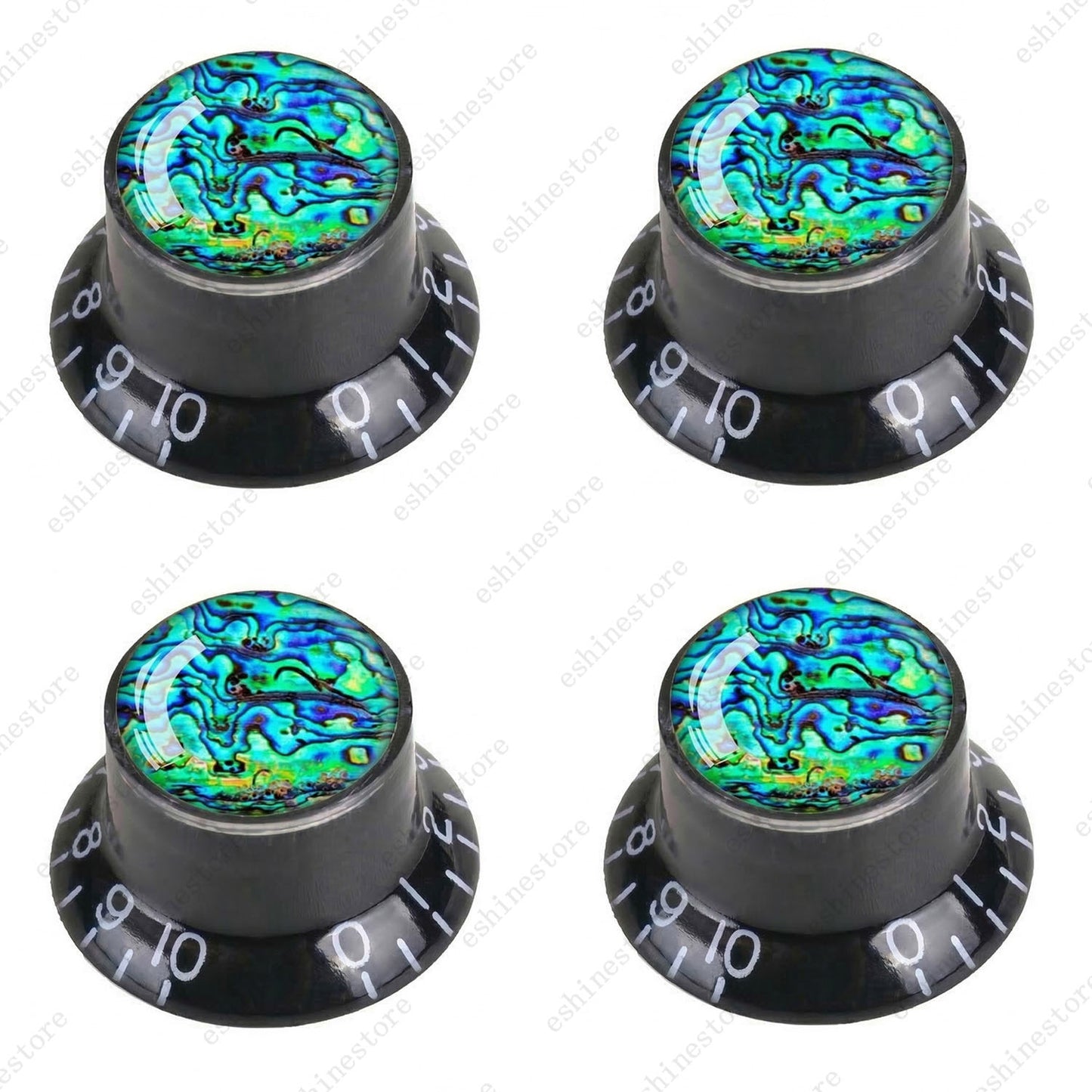 Guitar Reflector Knob with Seashell Pattern Cap Top Hat Knob for Les Paul SG -04