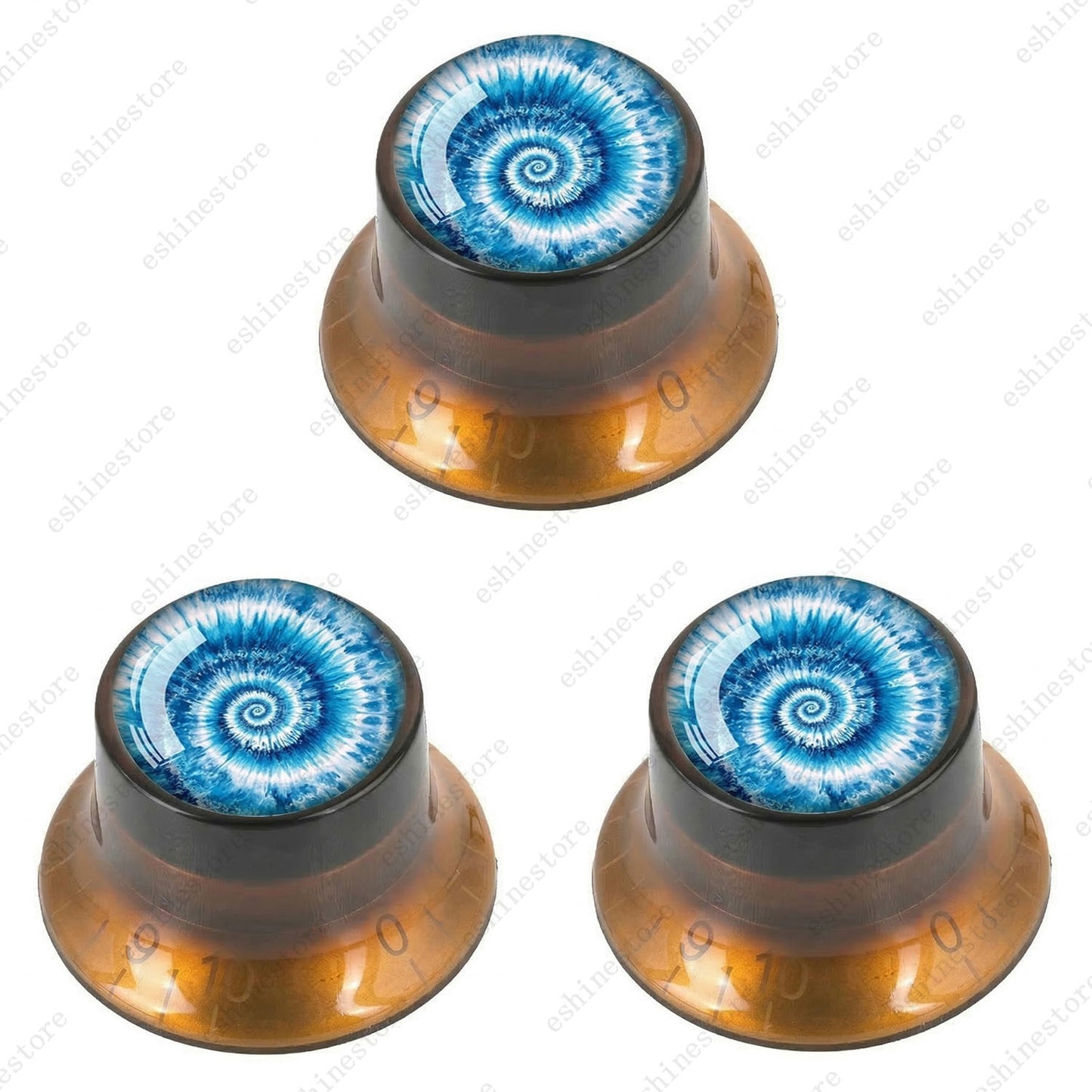 Guitar Reflector Knobs with Spiral Tie Dye Cap Top Hat Knob for Les Paul SG - 05